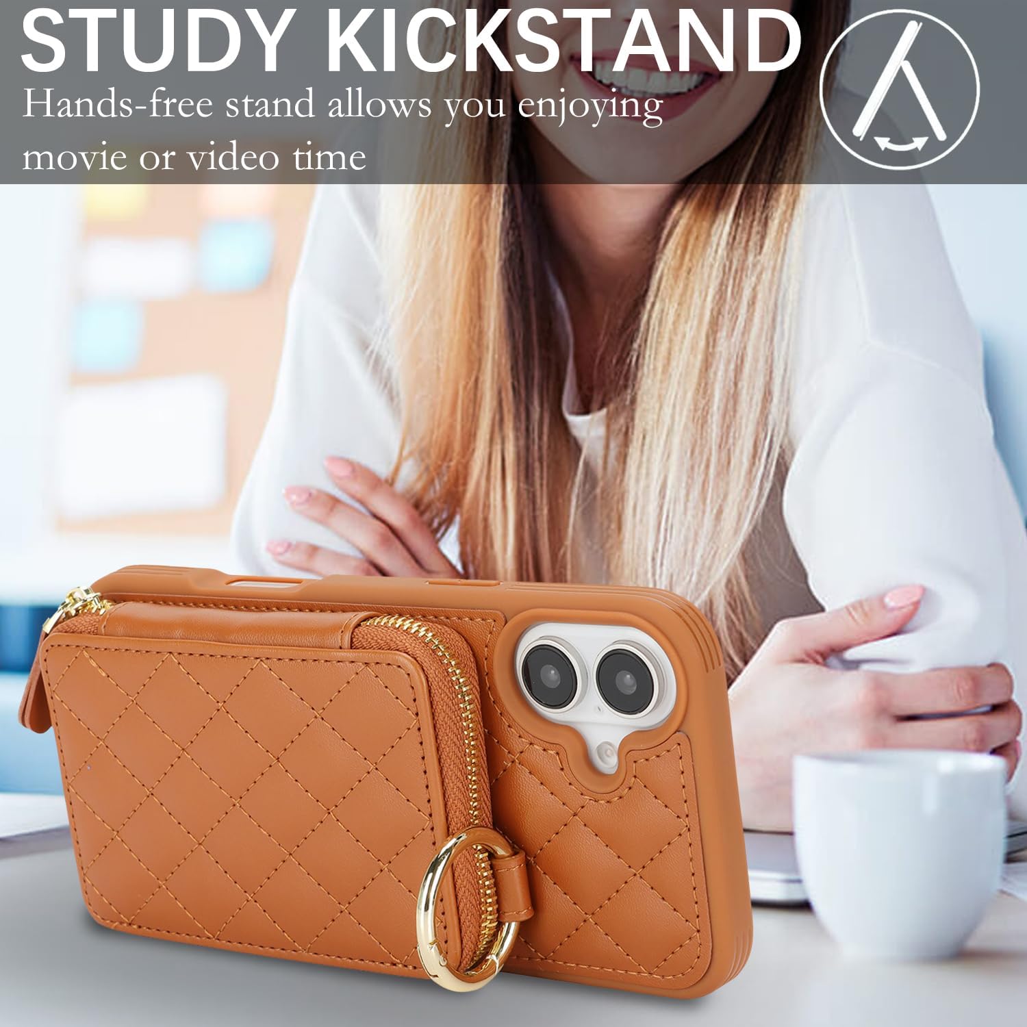 Detalle de Cavor Wallet Phone Case for iPhone 16 Plus