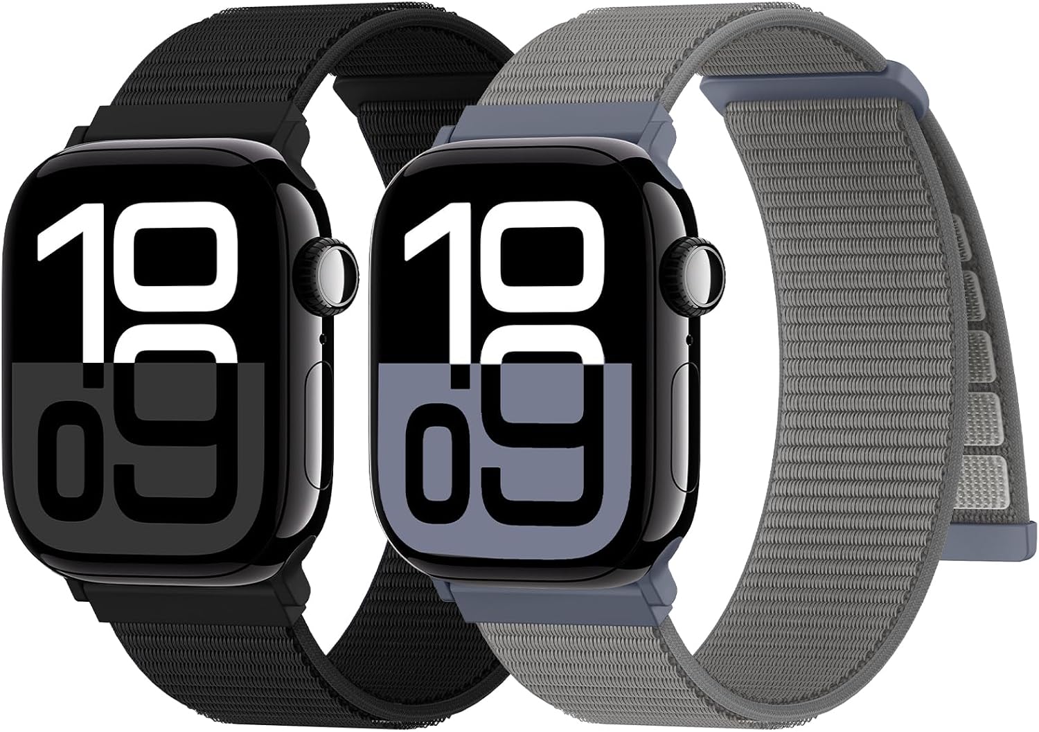 Detalle de Yoohoo Nylon Sport Loop 2 Pack for Apple Watch – 38mm to 49mm, Soft & Breathable Comfort (UK)