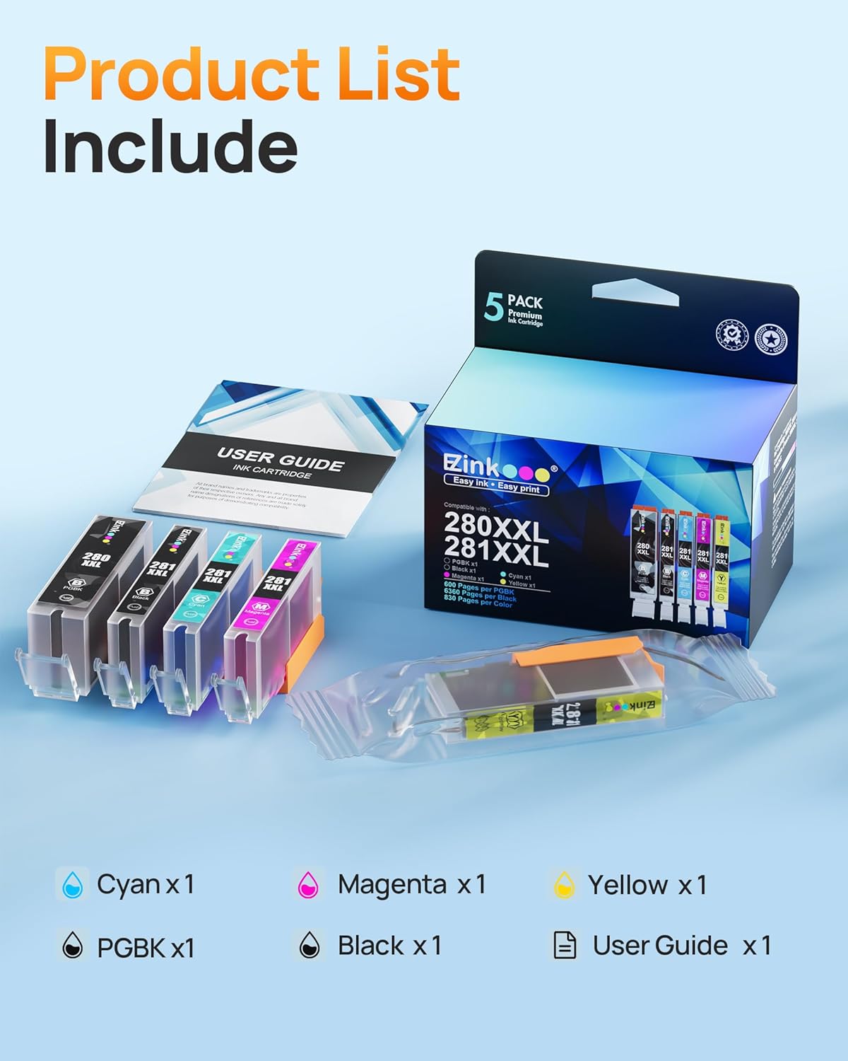 Thumbnail 3 de E-Z Ink TR8620a ink cartridge 5-pack 🖨