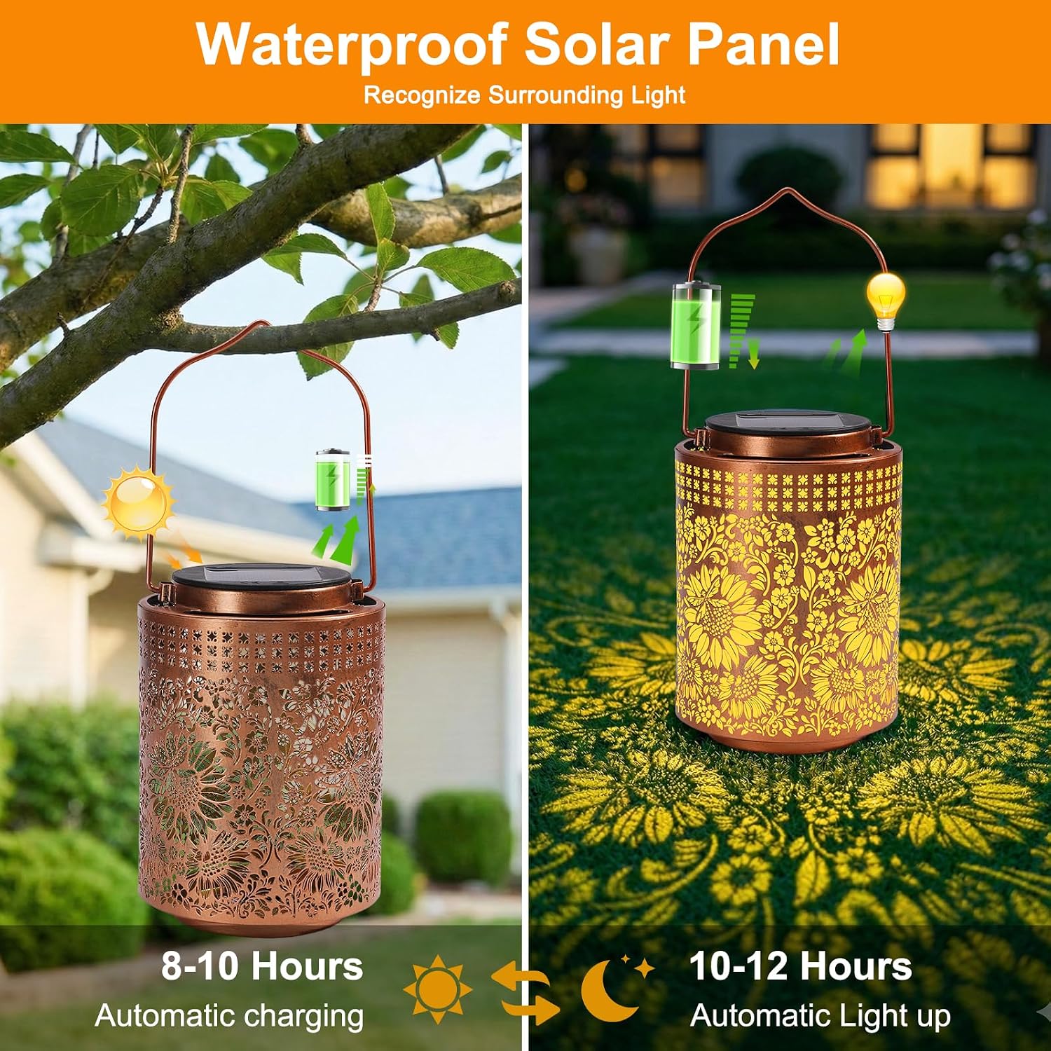 Detalle de ZKLiLi Sunflower Solar Lanterns Outdoor Waterproof Hanging Solar Lights