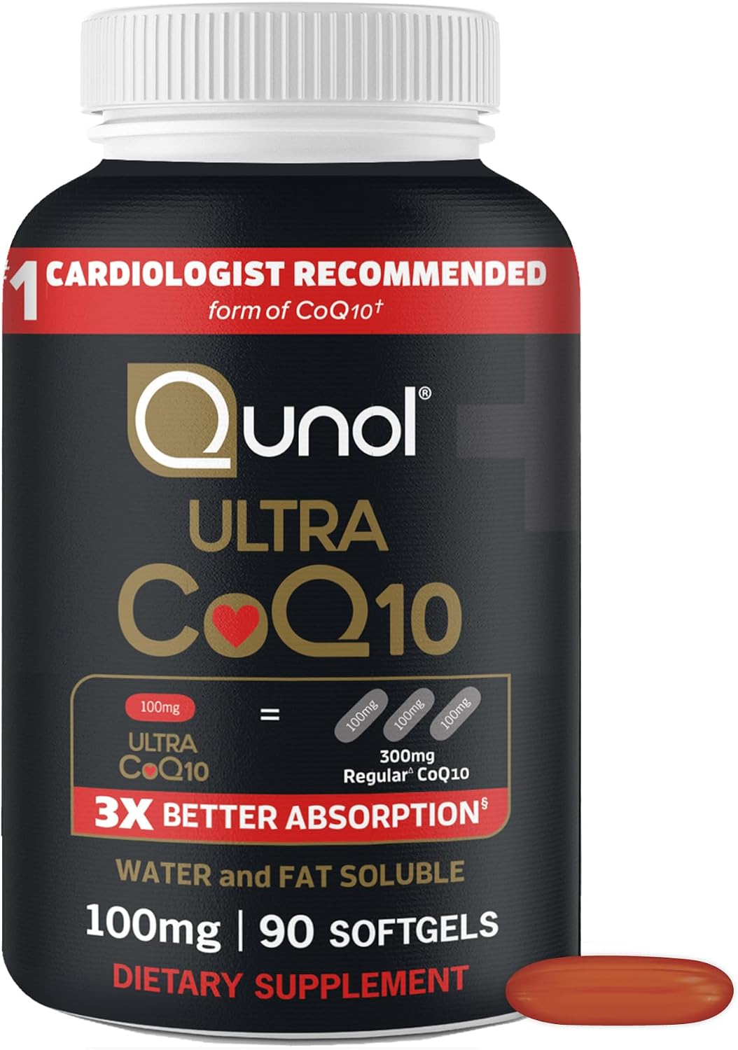 Detalle de Qunol Ultra CoQ10 10935SEG90N, 100 mg Softgels, 3X Absorption, 90 Count