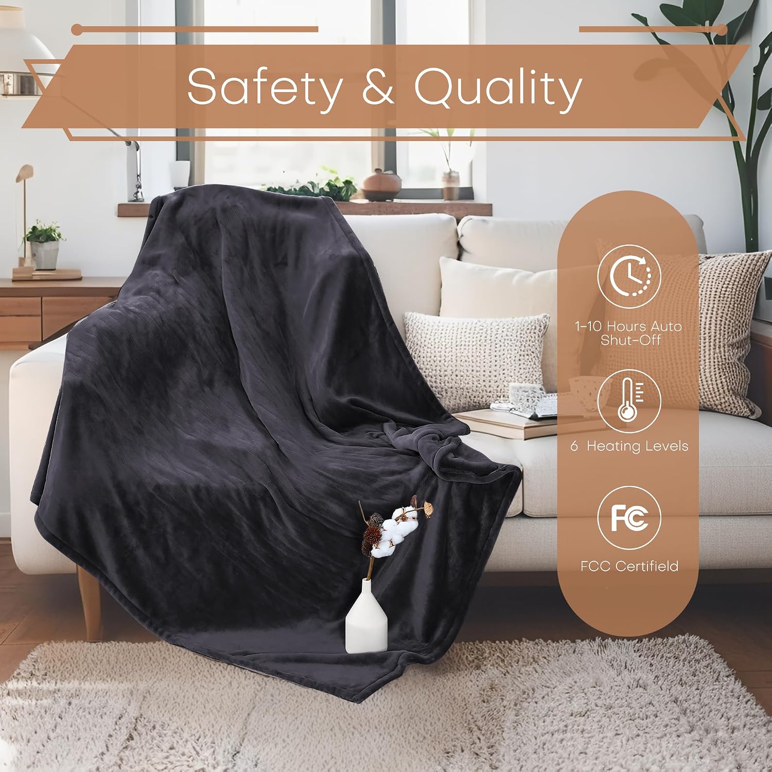 Thumbnail 2 de Electric Heated Blanket 72"x84" Full Size — Heated Blanket