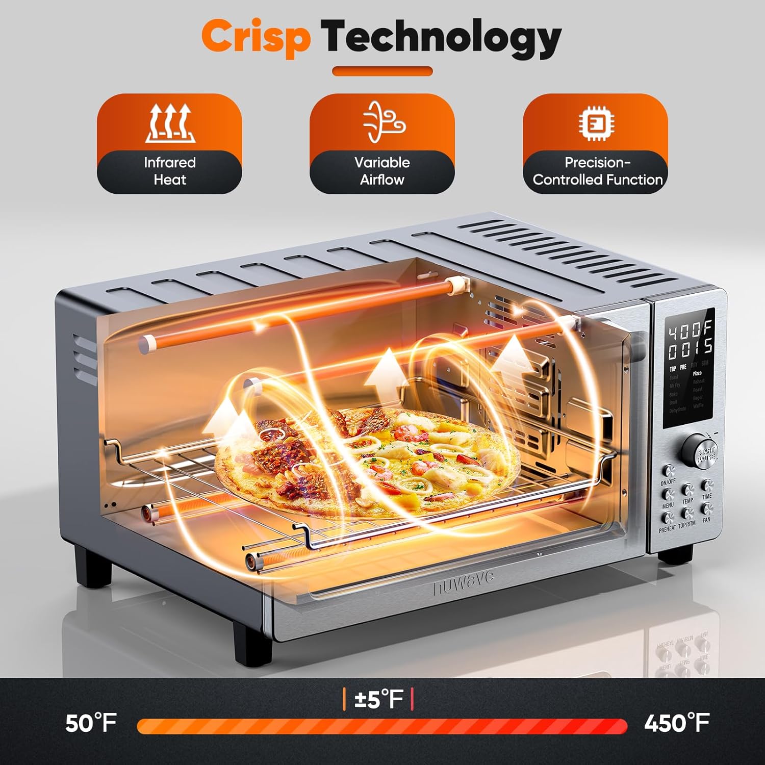 Detalle 2 de Nuwave Bravo Pro 21 Qt Air Fryer Toaster Oven