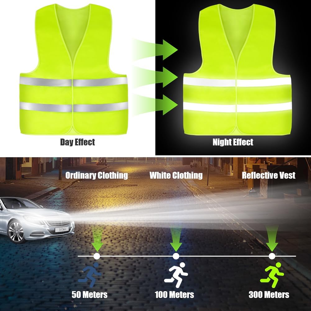 Thumbnail 3 de AYBUY Warnwesten Auto Grün 360° Reflektierend