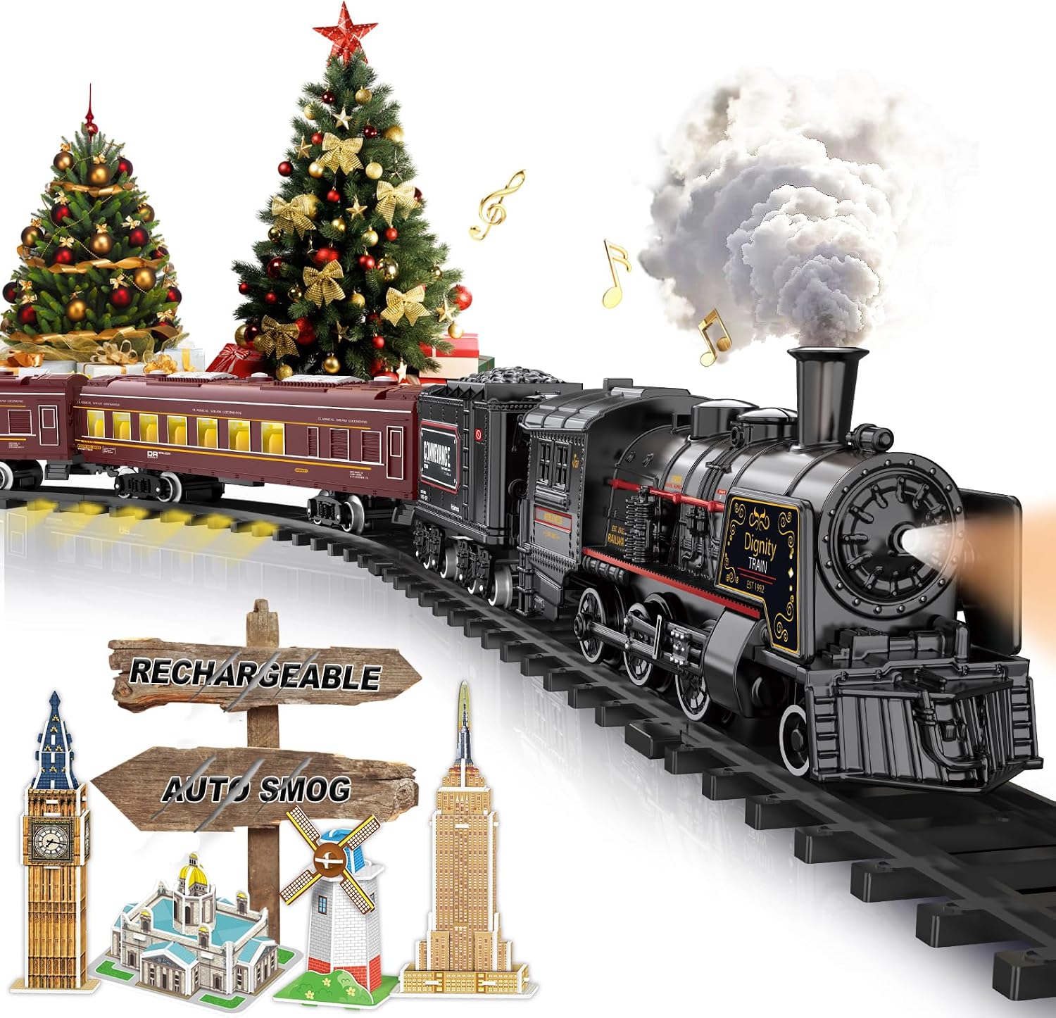 Detalle de Electric Train Set Metal Alloy with Lights 3+ ๐