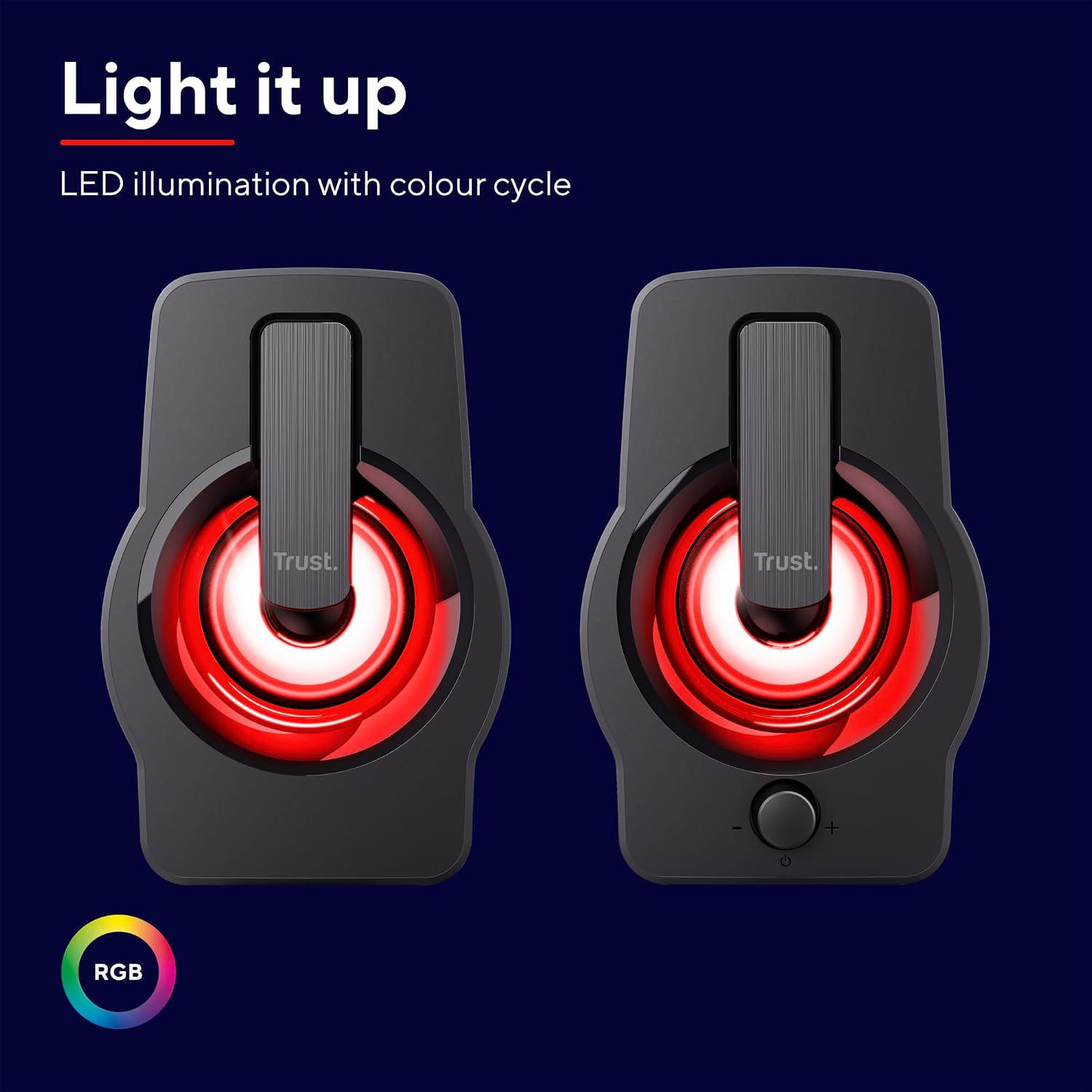 Detalle de Trust Gemi RGB Enceinte PC 2.0 – 12 W maxi, USB et RGB, Noir