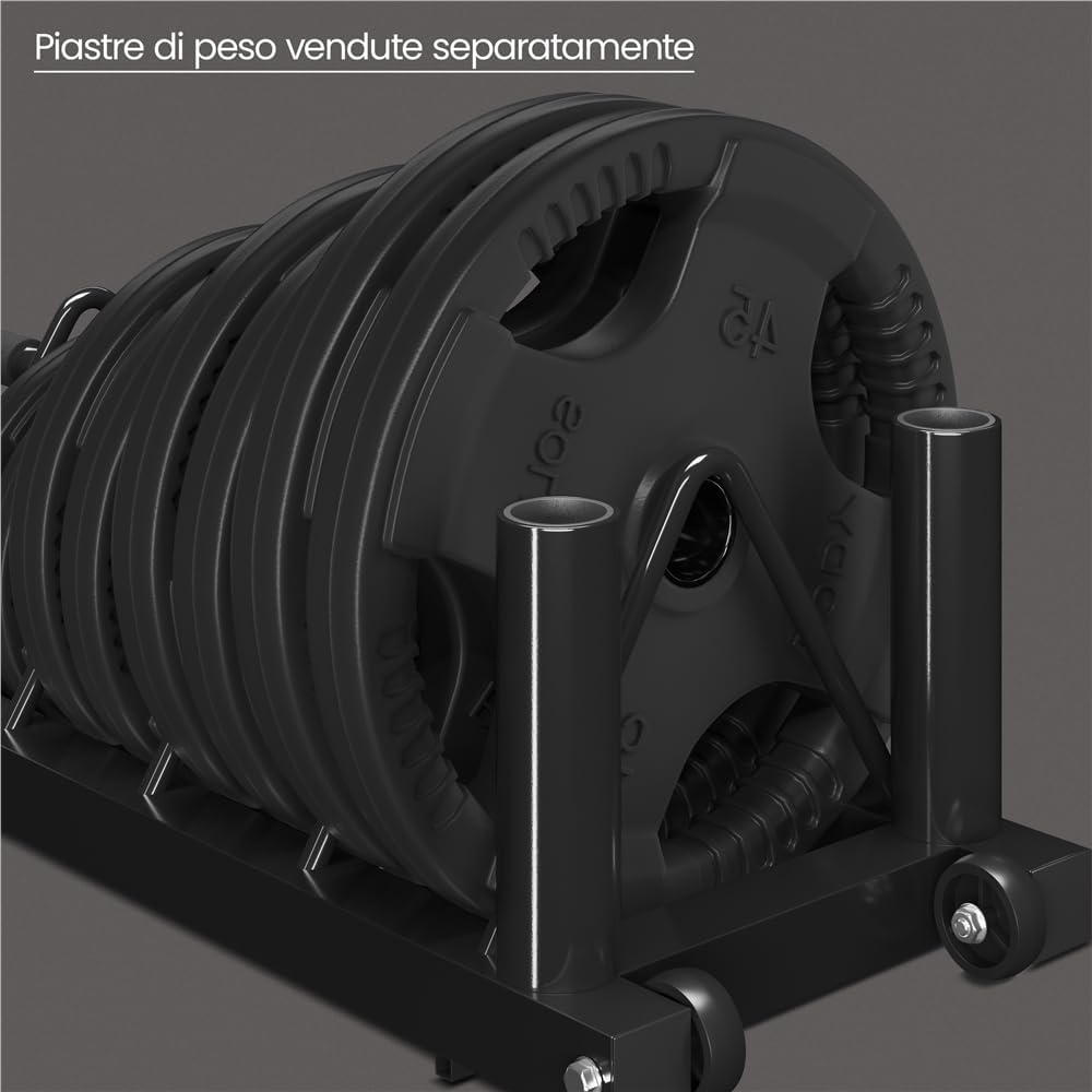 Detalle de Yaheetech Supporto per Manubrio Rack di immagazzinaggio Mobile: 4 Scomparti con Ruote