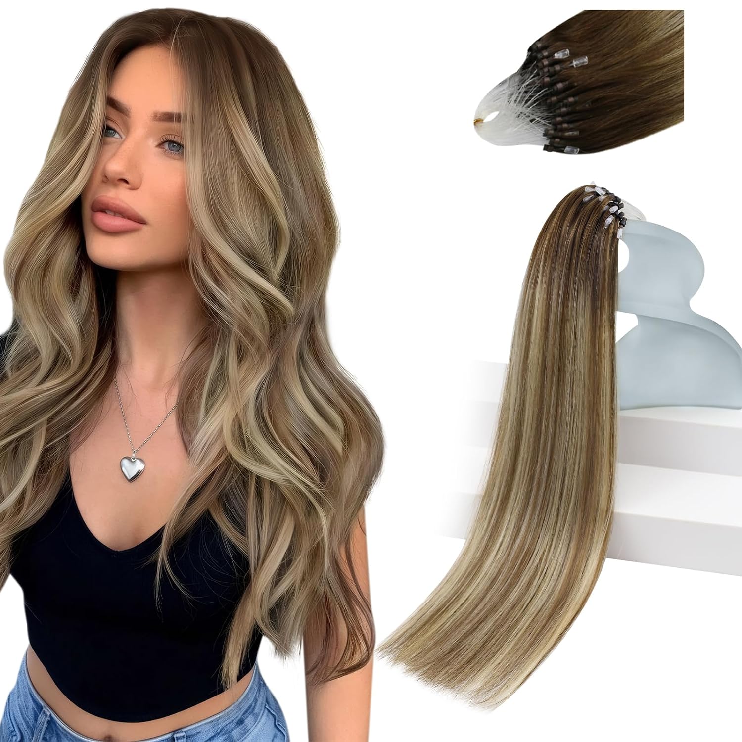 Detalle de Sunny Hair Micro Link Hair Extensions 18inch 💇♀