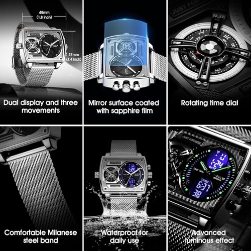 Detalle 2 de FEICE FK814 reloj 47 mm cuadrado