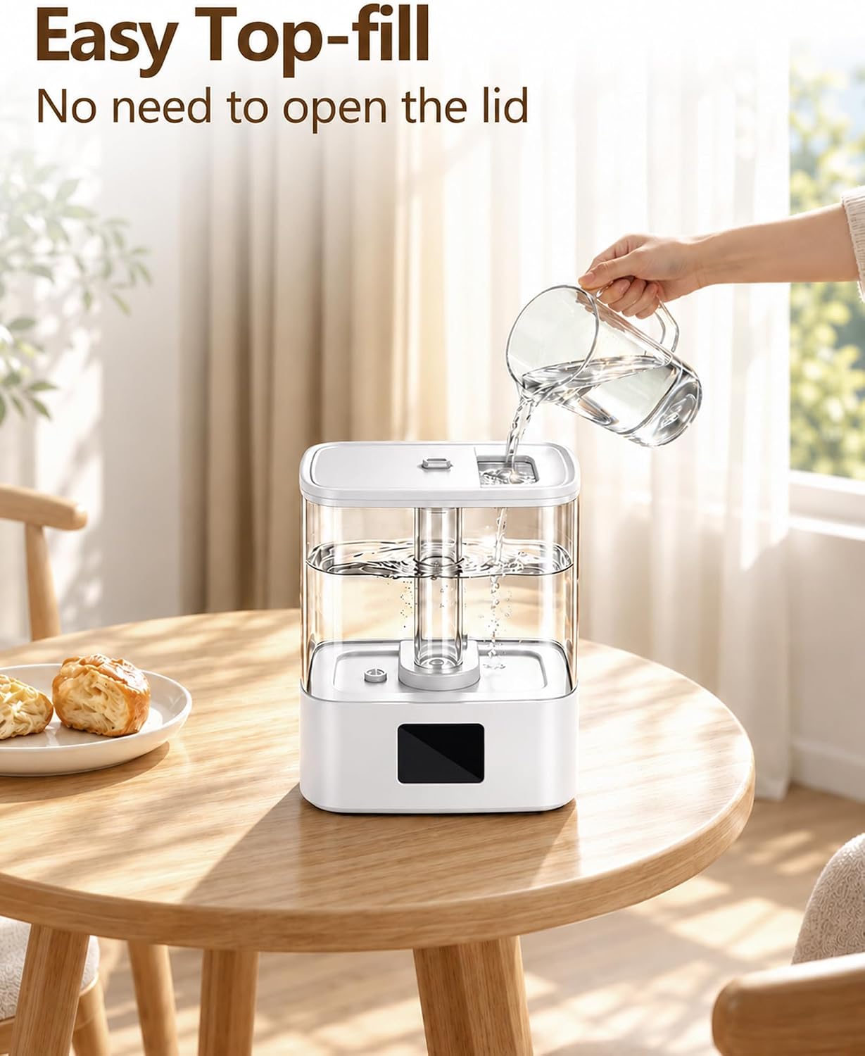 Detalle de KZF 4L Cool Mist Humidifier with Top-Fill Design and Humidity Display
