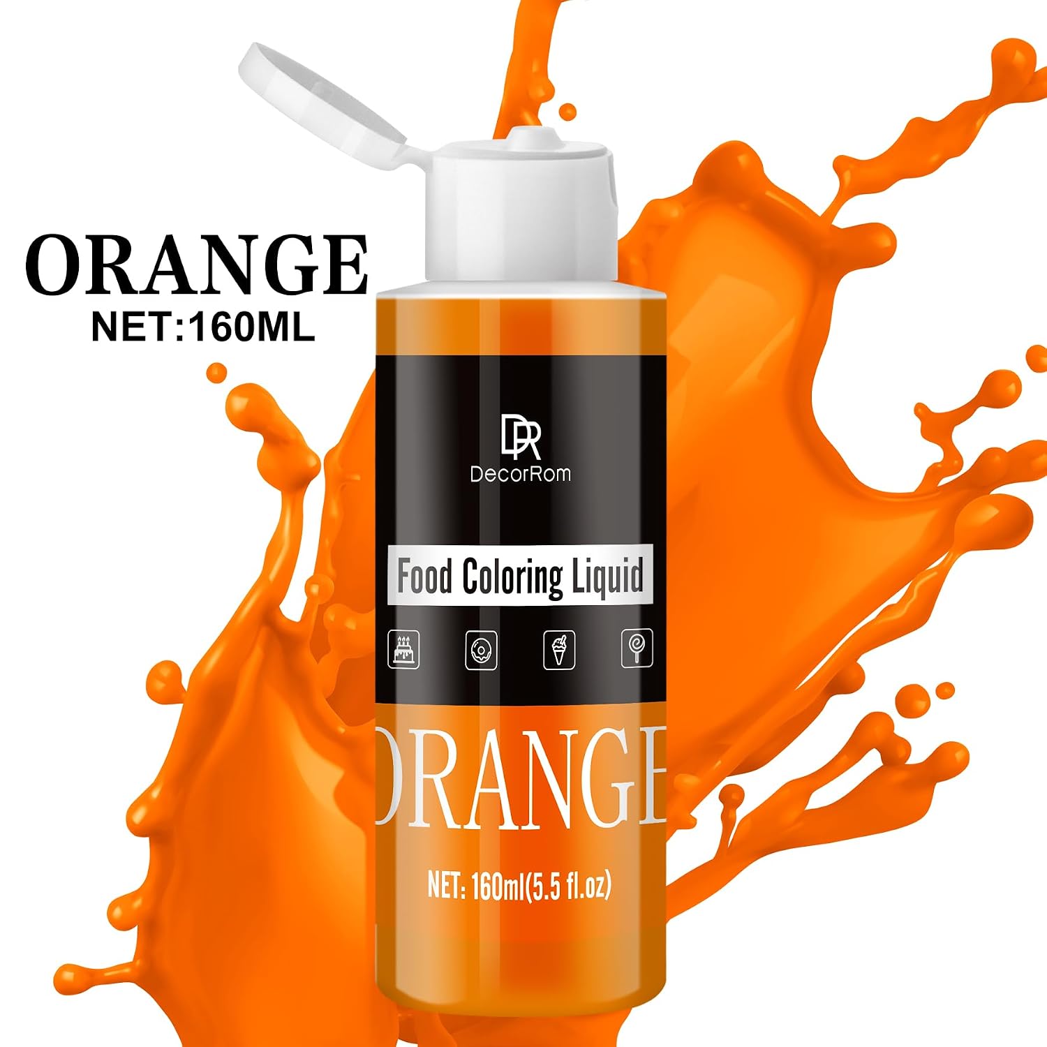 Detalle 2 de Lebensmittelfarbe Orange – 160 ml flüssig, konzentriert, zuckerfrei, vielseitig einsetzbar