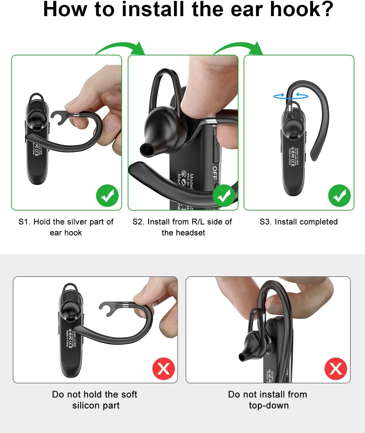 Thumbnail 6 de New Bee Bluetooth Earpiece V5.0 Wireless Handsfree Headset w/ Microphone (Black) – CVC 6.0, 24H Talk Time