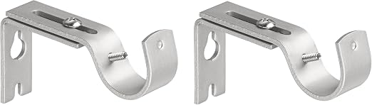 Detalle de Amazon Basics Soportes Ajustables de Pared, Níquel, Pack de 2 🏡