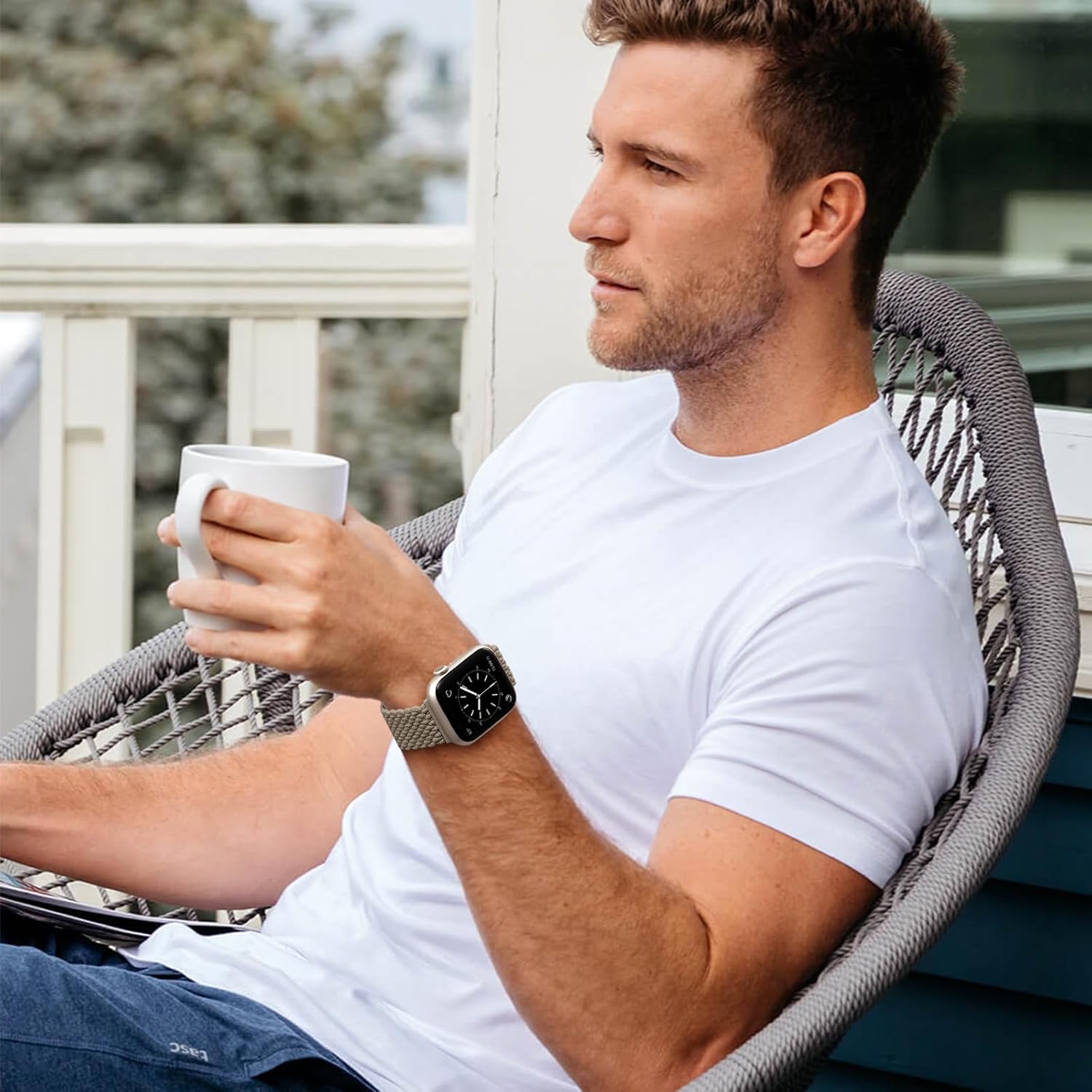 Thumbnail 5 de Oielai Braided Strap for Apple Watch (adjustable magnetic clasp, nylon) 40mm–49mm compatibility