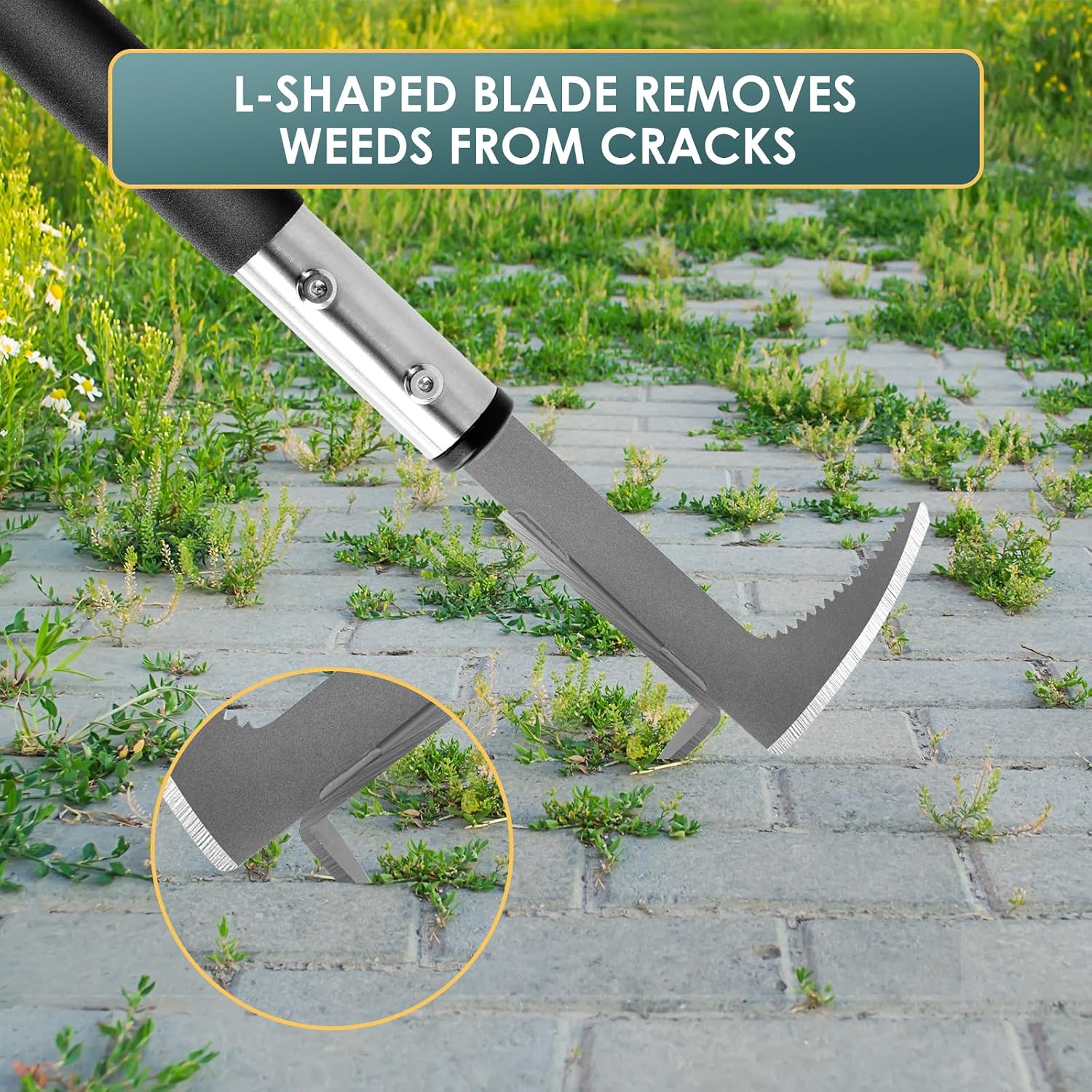 Detalle 2 de BARAYSTUS JDUS1169-S Crack Weeder with L-Shaped Blade and 13-Inch Handle