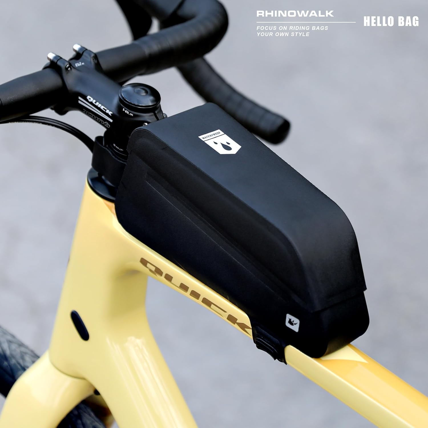 Thumbnail 4 de Rhinowalk waterproof top tube bag for bike frames (TPU, knob locking) – Black