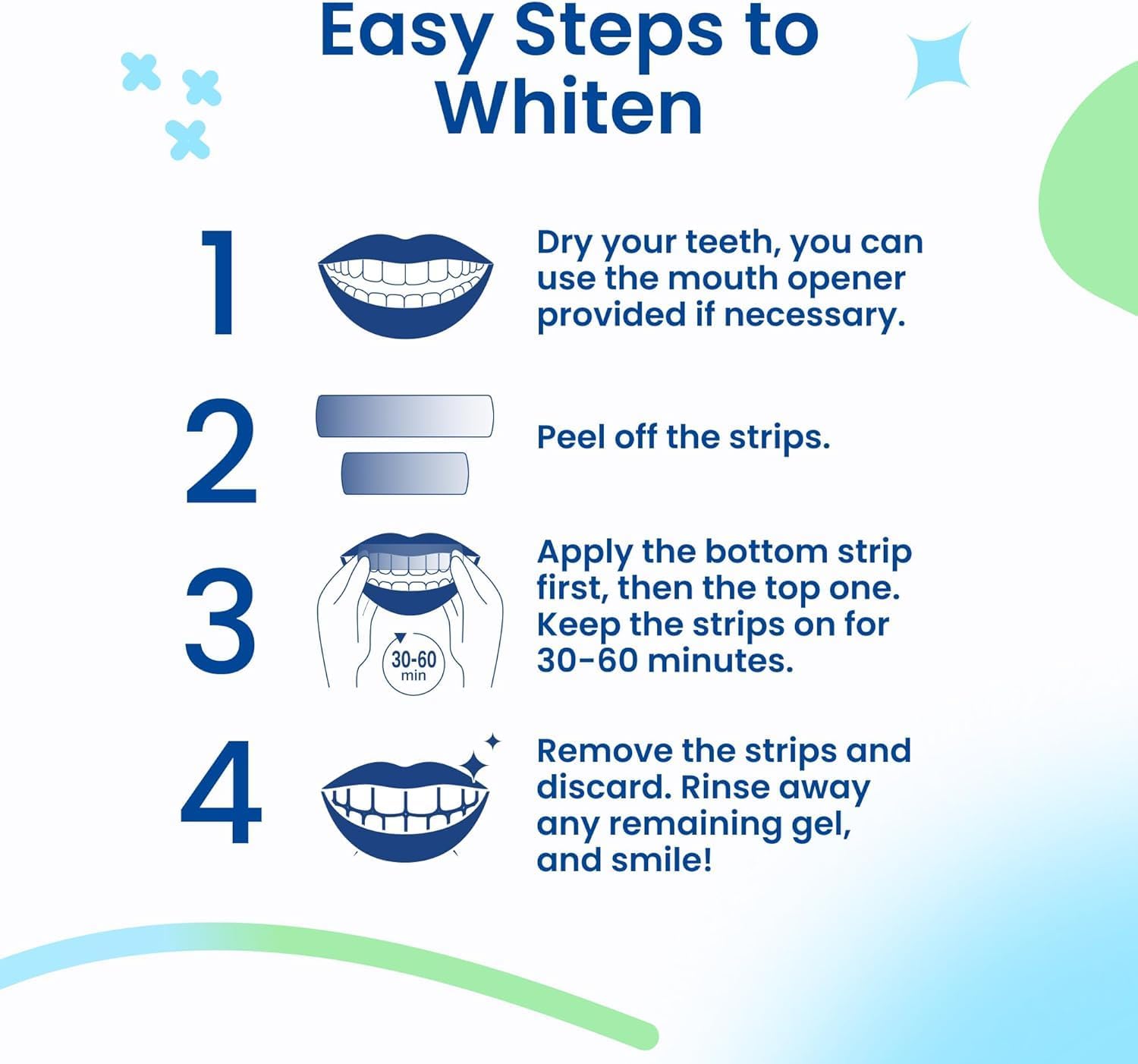 Detalle de DRDENT Teeth Whitening Strips Professional Strength – 21 Treatments (42 Strips) with Mouth Opener