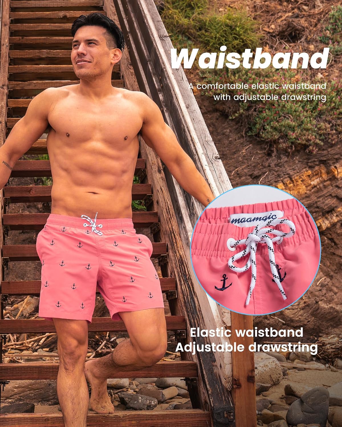 Detalle 1 de MaaMgic Men's Quick Dry Swim Shorts S–XXL