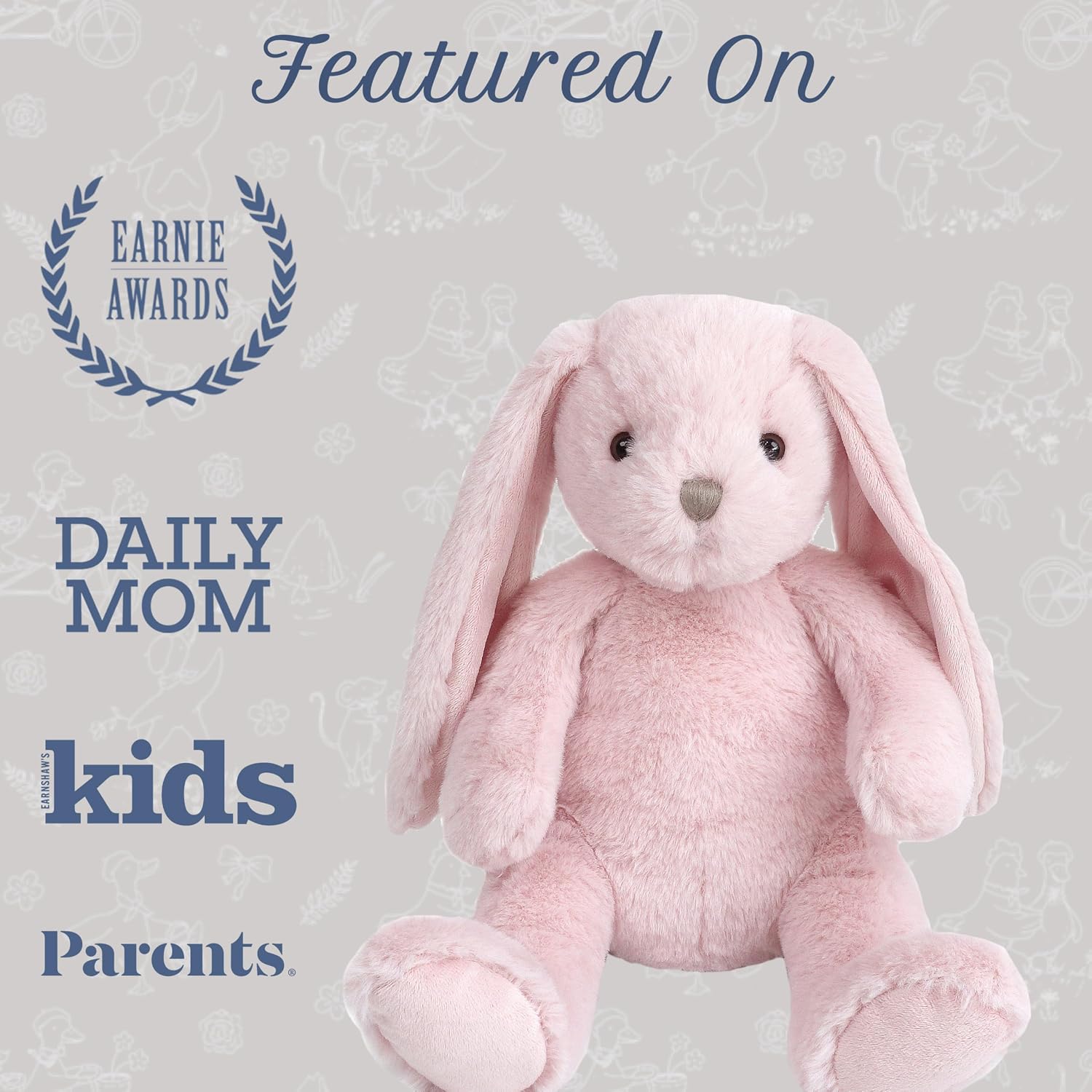 Thumbnail 4 de MON AMI Rosie the Bunny 13-inch soft pink plush rabbit