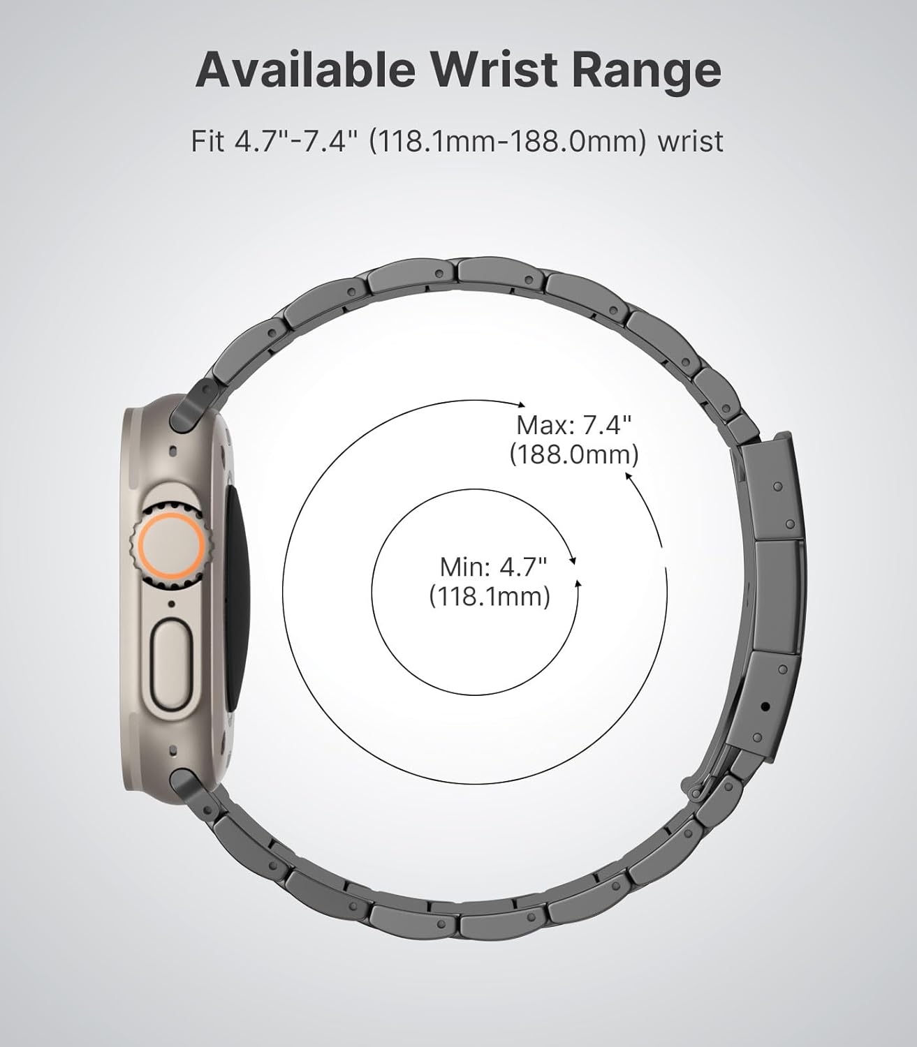Thumbnail 5 de MoKo Titanium Strap for Apple Watch Ultra 3/2/1 & Series 11-1 (49/46/45/44/42mm) with Clasp