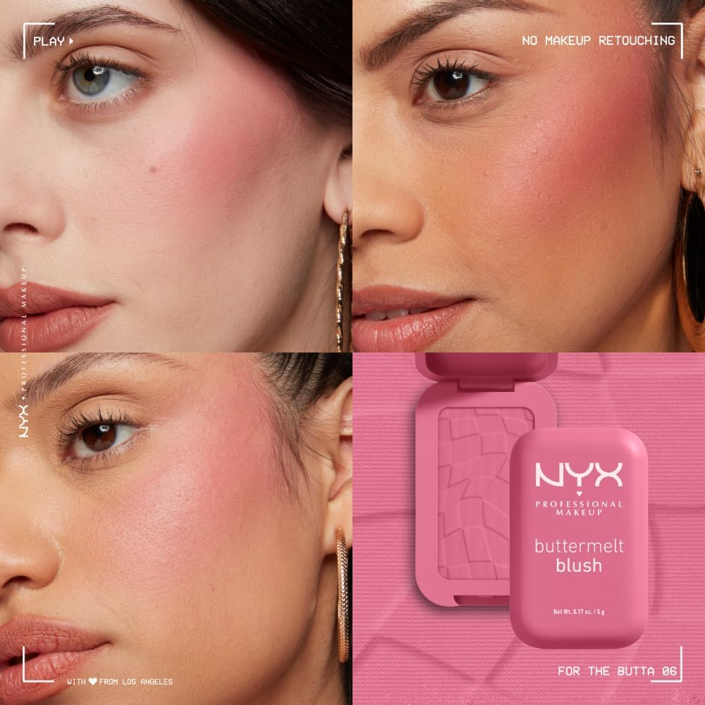 Thumbnail 5 de NYX Buttermelt Blush 💖 Tono 06 For The Butta, 12h Duración