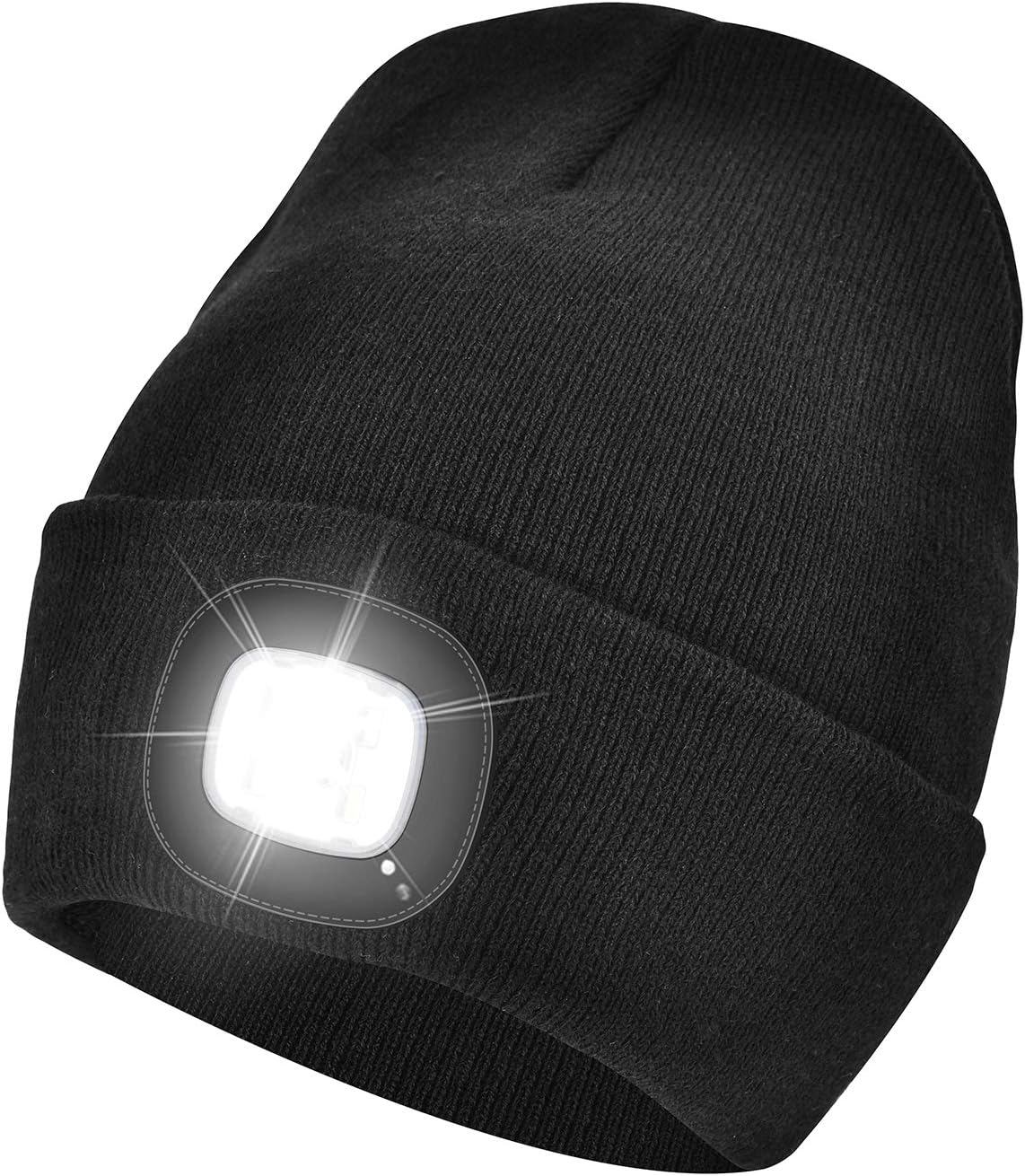 Detalle de Unisex 4 LED Lighted Beanie Cap — USB rechargeable