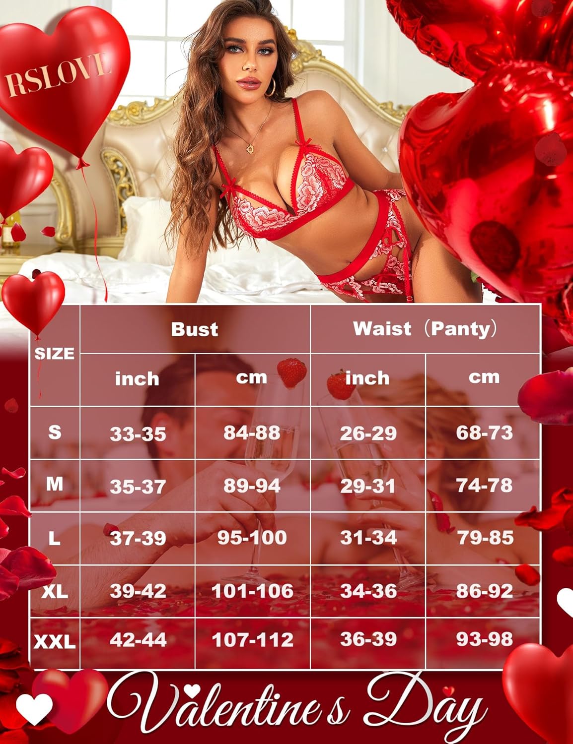Thumbnail 4 de RSLOVE Women Lace Garter Lingerie Set