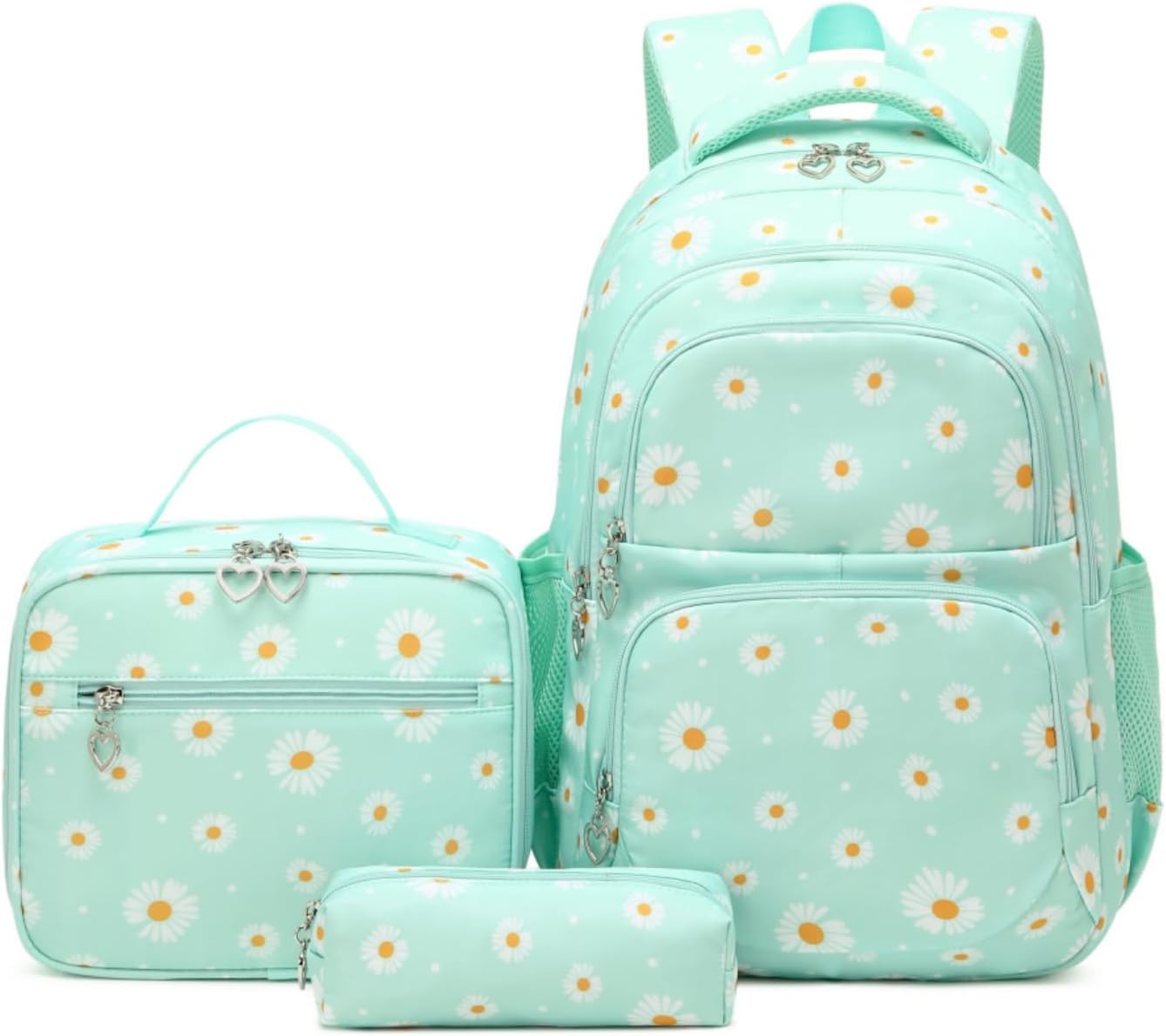 Detalle de Armbq Daisy Prints Girls School Bag: kids’ 3-piece backpack with insulated lunch bag