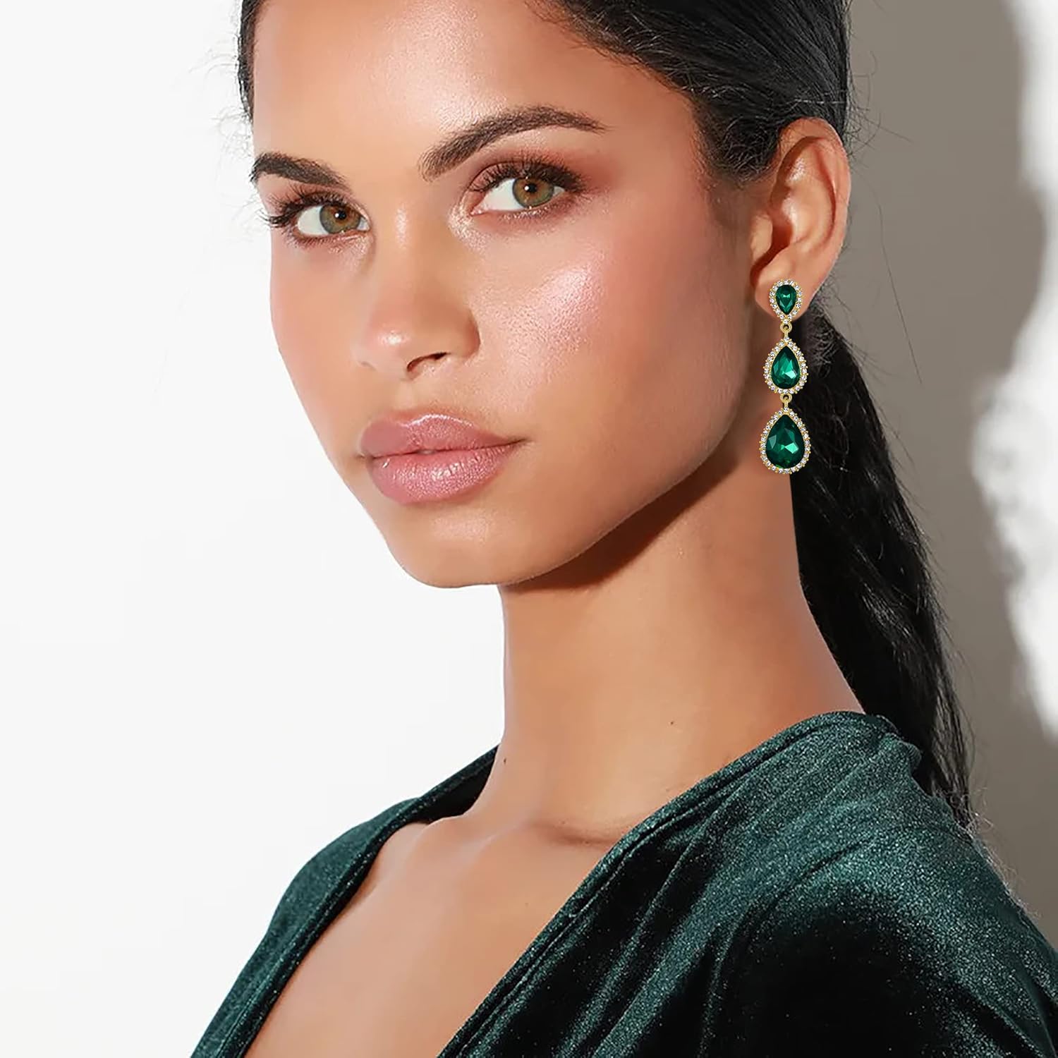 Thumbnail 1 de Boucles d’oreilles Clearine Femme « Triple Goutte d’Eau » en cristal autrichien strass