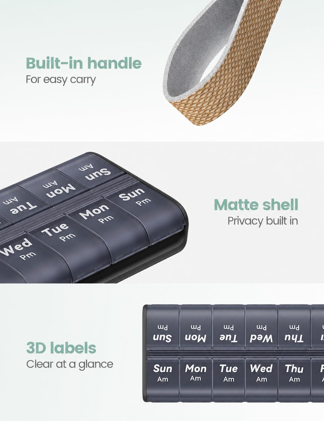 Detalle 1 de Ideerfit Pill Organizer, 7-Day AM/PM