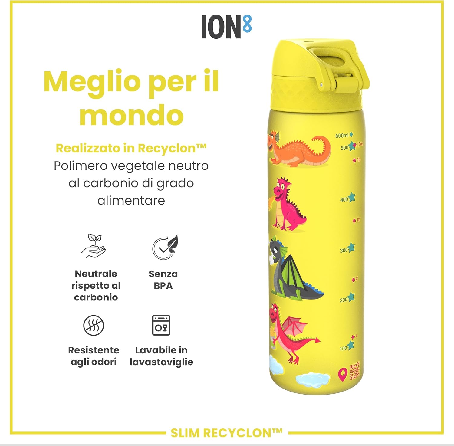 Thumbnail 4 de Ion8 Borraccia a Prova di Perdite 500ml – Facile da Aprire, Lavabile in Lavastoviglie, Senza BPA