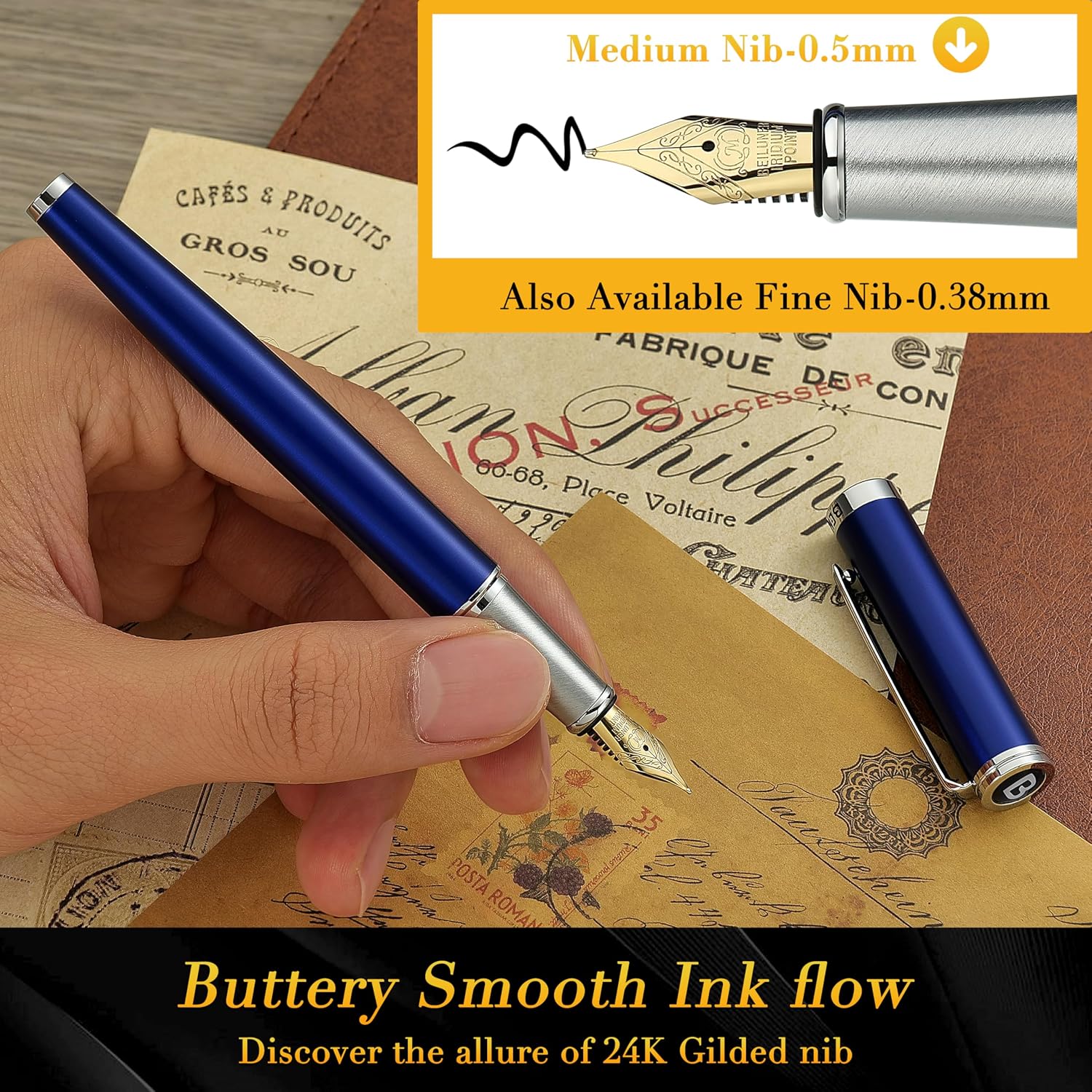 Thumbnail 3 de BEILUNER Fountain Pen Set, Medium Nib