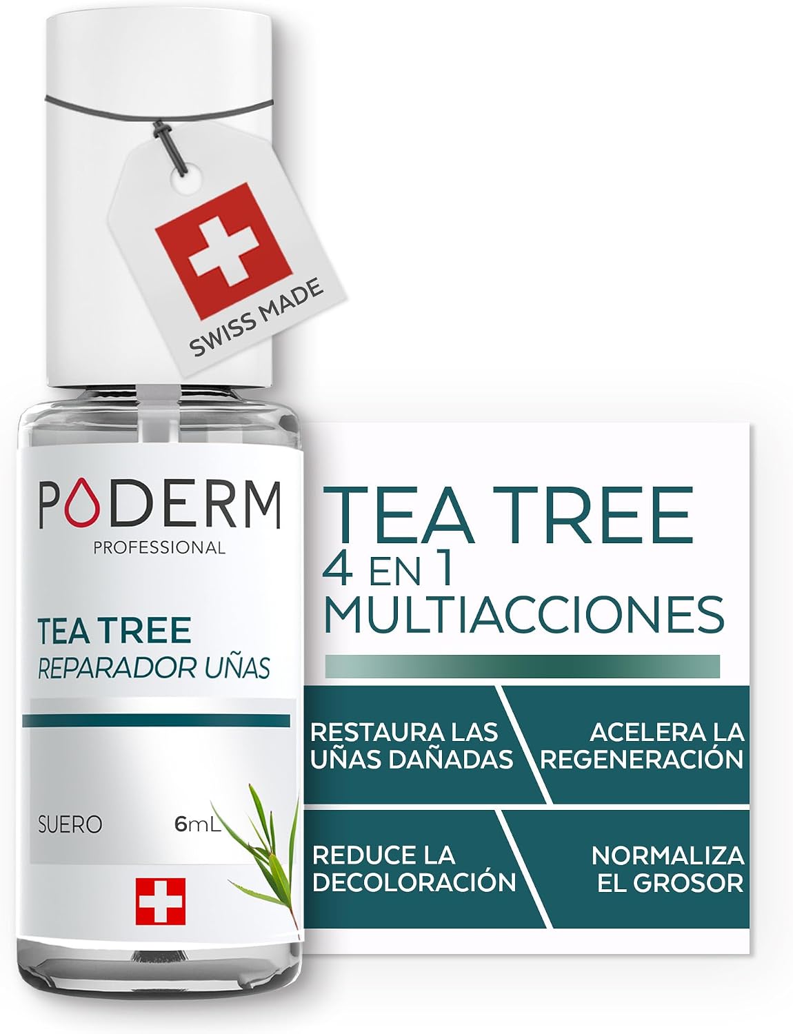 Detalle de PODERM Tea Tree Reparador de Uñas 6 ml