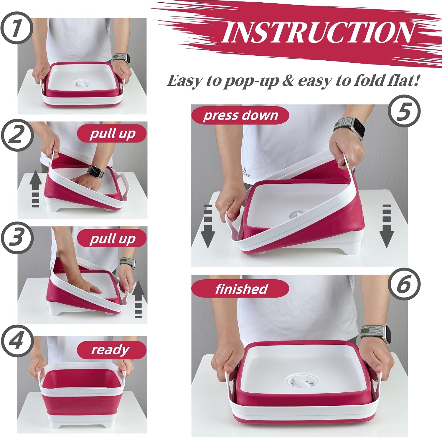 Thumbnail 3 de GIMWA Collapsible Dish Basin, 2.4 Gallons
