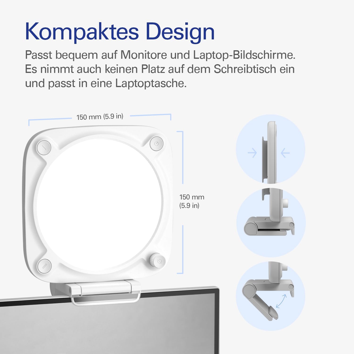 Thumbnail 6 de Elgato Key Light Neo mit Monitorhalterung – professionelle Beleuchtung für Video-Calls, Streaming & Steuerung per USB/WLAN, weiß