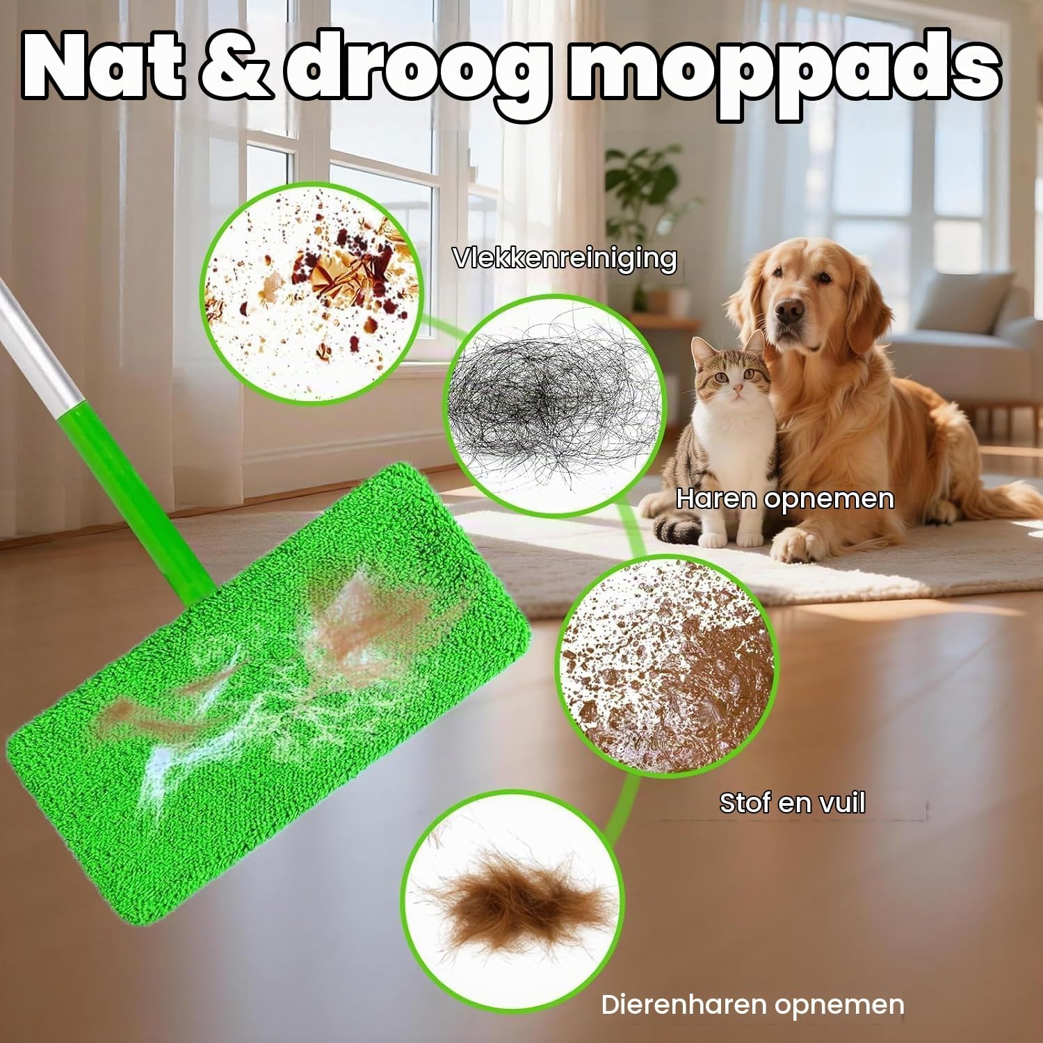 Detalle de ZWQO herbruikbare microvezelpads voor Swiffer, 12 stuks, wasbaar