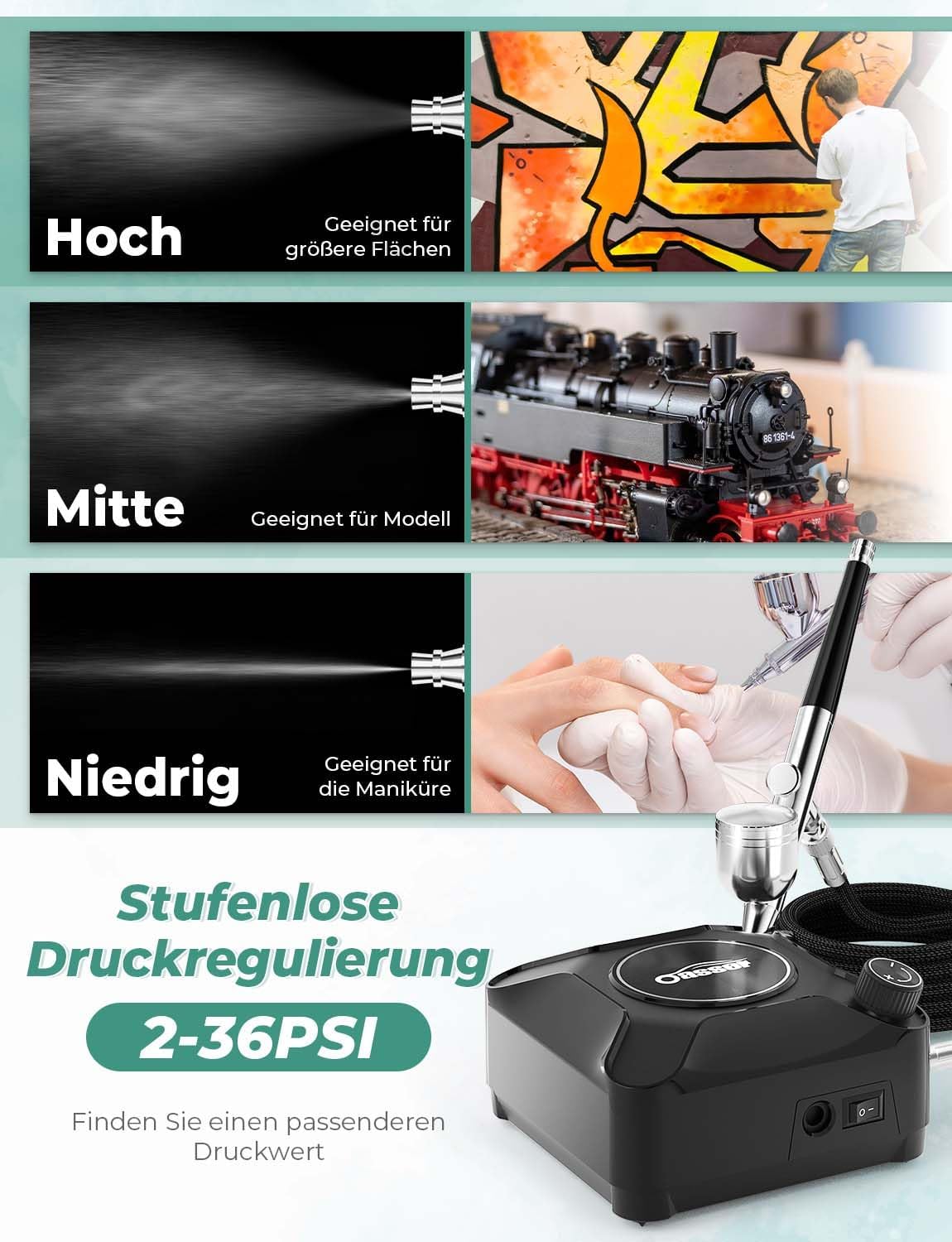 Thumbnail 2 de Oasser Airbrush Set 36 PSI