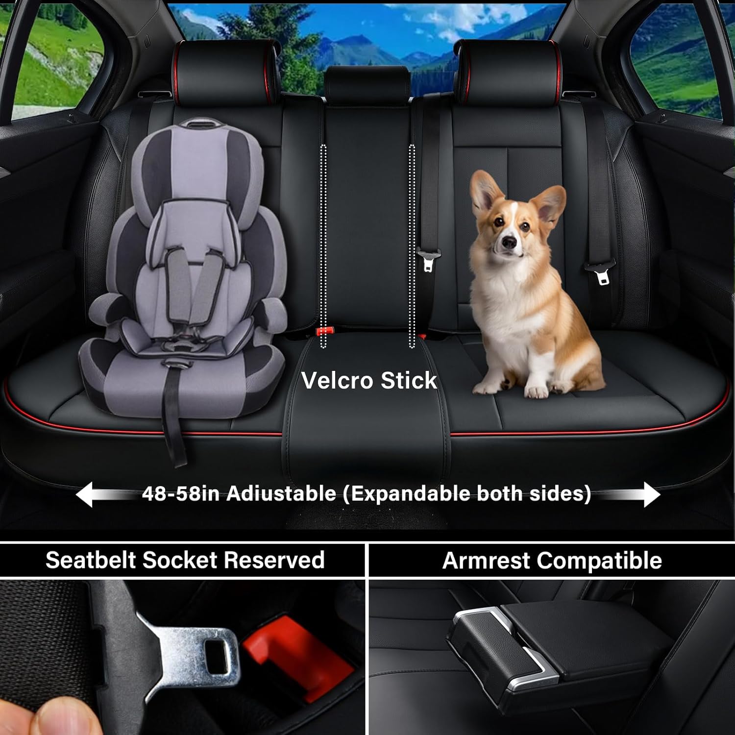 Thumbnail 2 de Coverado Car Seat Covers Full Set: Waterproof Nappa Leather Protection for Most Cars
