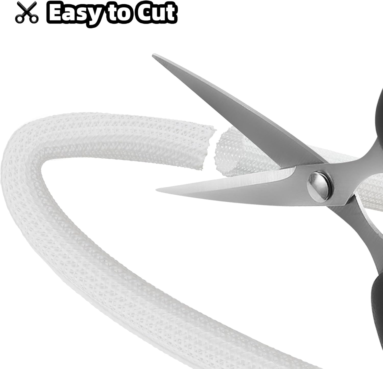 Thumbnail 5 de White Cable Tidy Sleeve 10ft braided cable protector