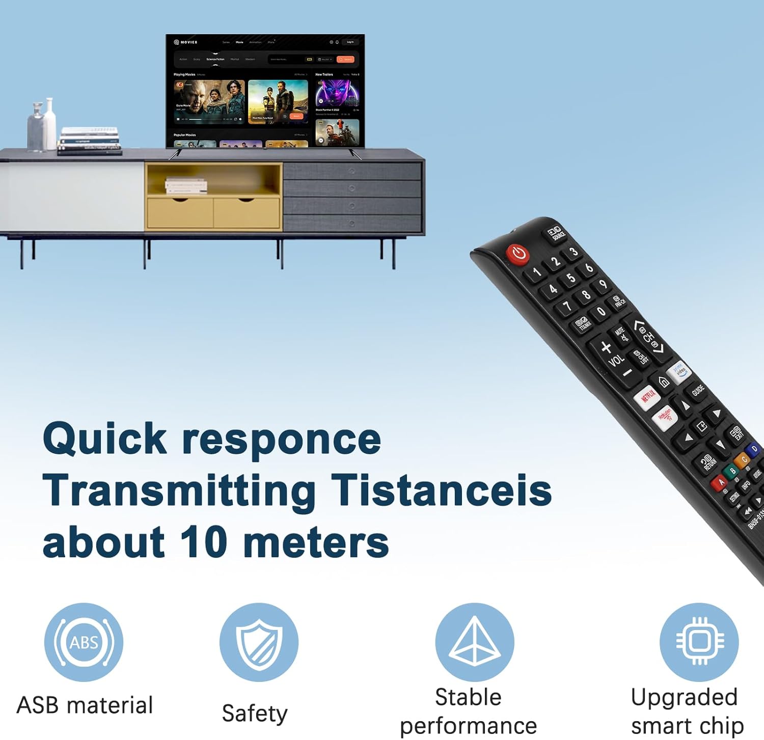 Thumbnail 5 de 2 Pack Universal Remote for Samsung TVs with Netflix, Prime Video and Rakuten TV buttons