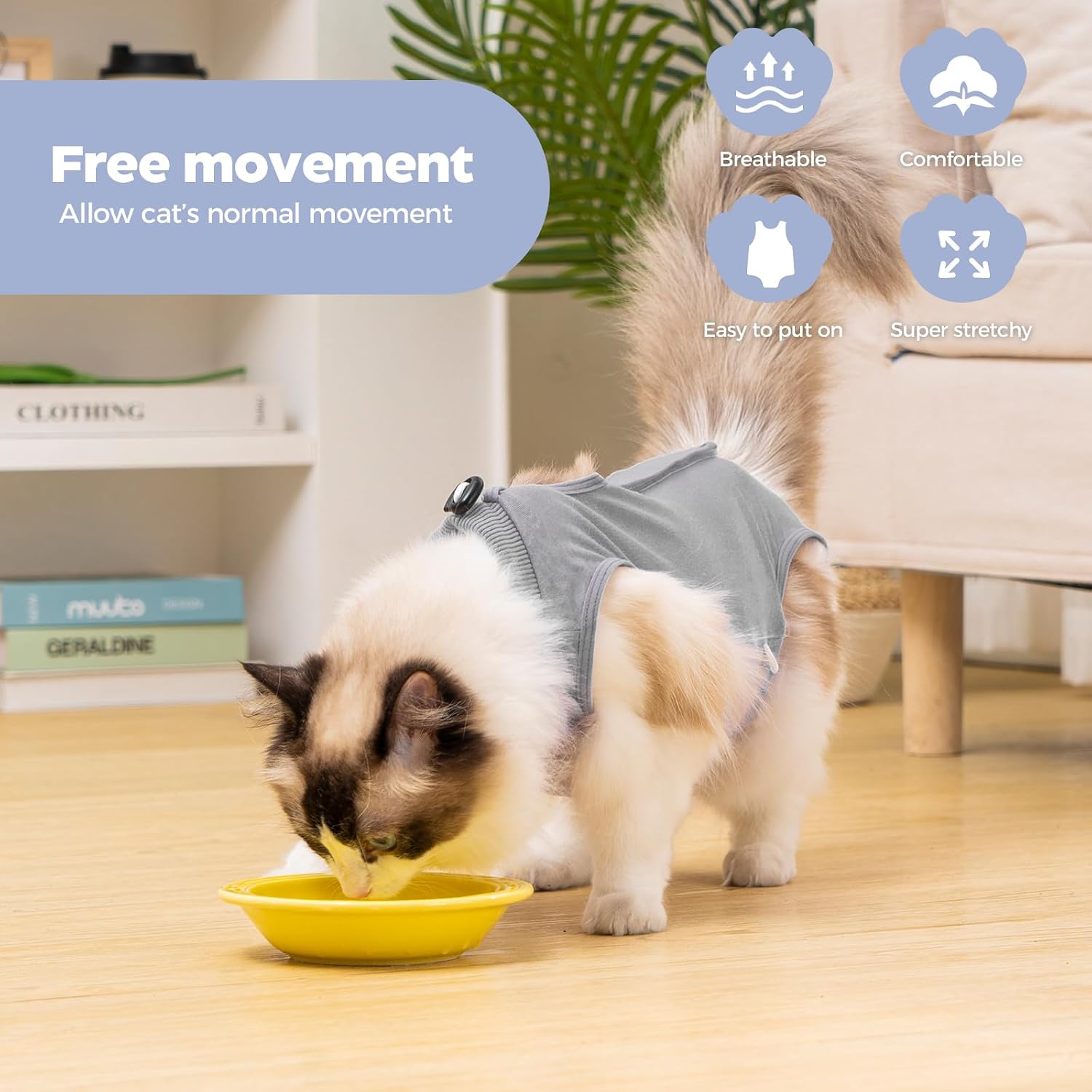 Detalle 2 de Cat recovery suit for spayed females