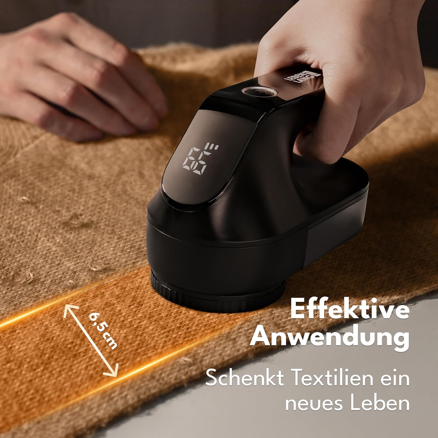 Detalle 2 de LEBENLANG elektrischer Fusselrasierer 2000 mAh Akku – mit LED-Anzeige & Reinigungspinsel