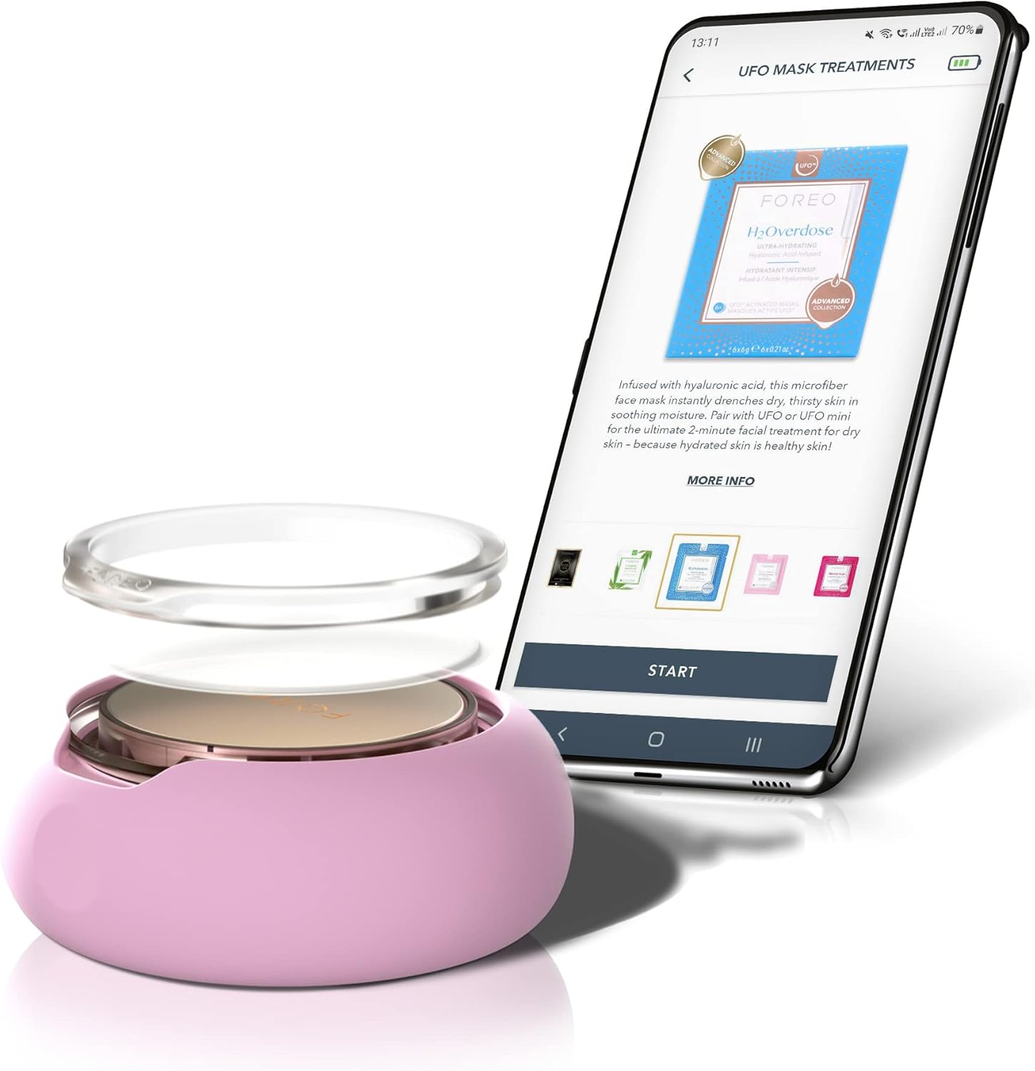 Thumbnail 2 de FOREO H2Overdose Advanced Collection 2.0 – Maschere viso idratanti UFO, kit da 6 pezzi con acido ialuronico e vitamina E