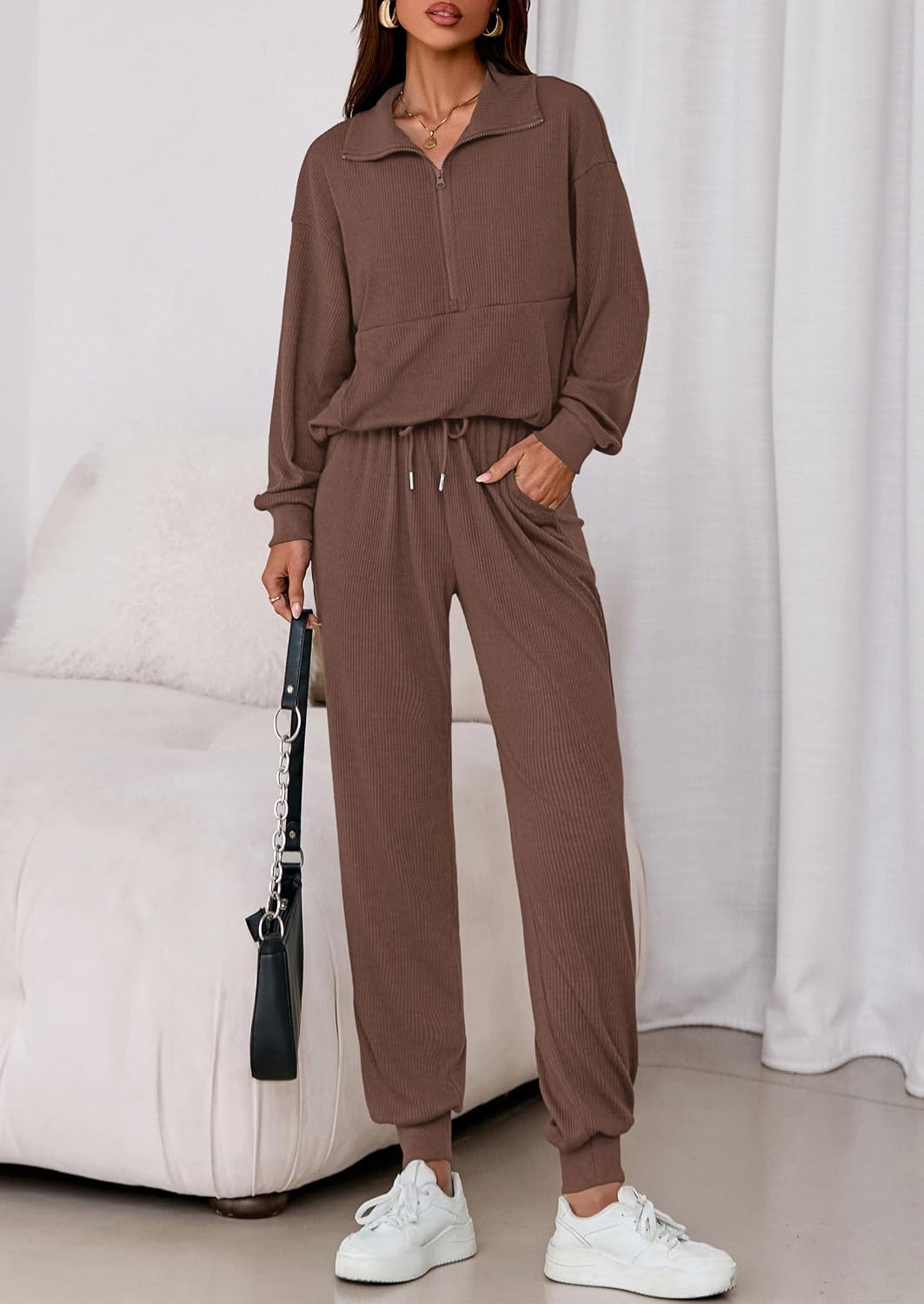 Thumbnail 1 de PRETTYGARDEN Fall 2 Piece Lounge Set