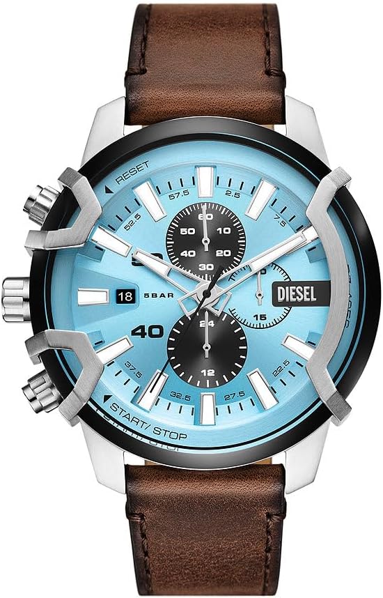 Thumbnail 6 de Diesel Griffed Quarz-Chronograph Herrenarmbanduhr mit Lederband