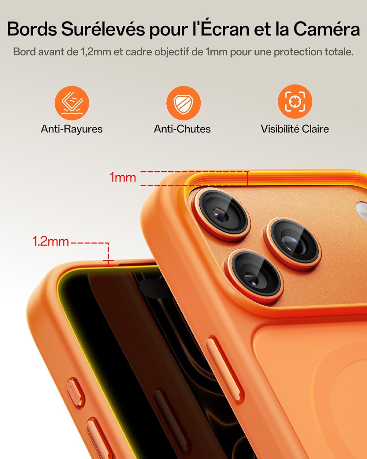Thumbnail 4 de UNBREAKcable Coque Magnétique pour iPhone 17 Pro 6,3 pouces – MagSafe, Orange