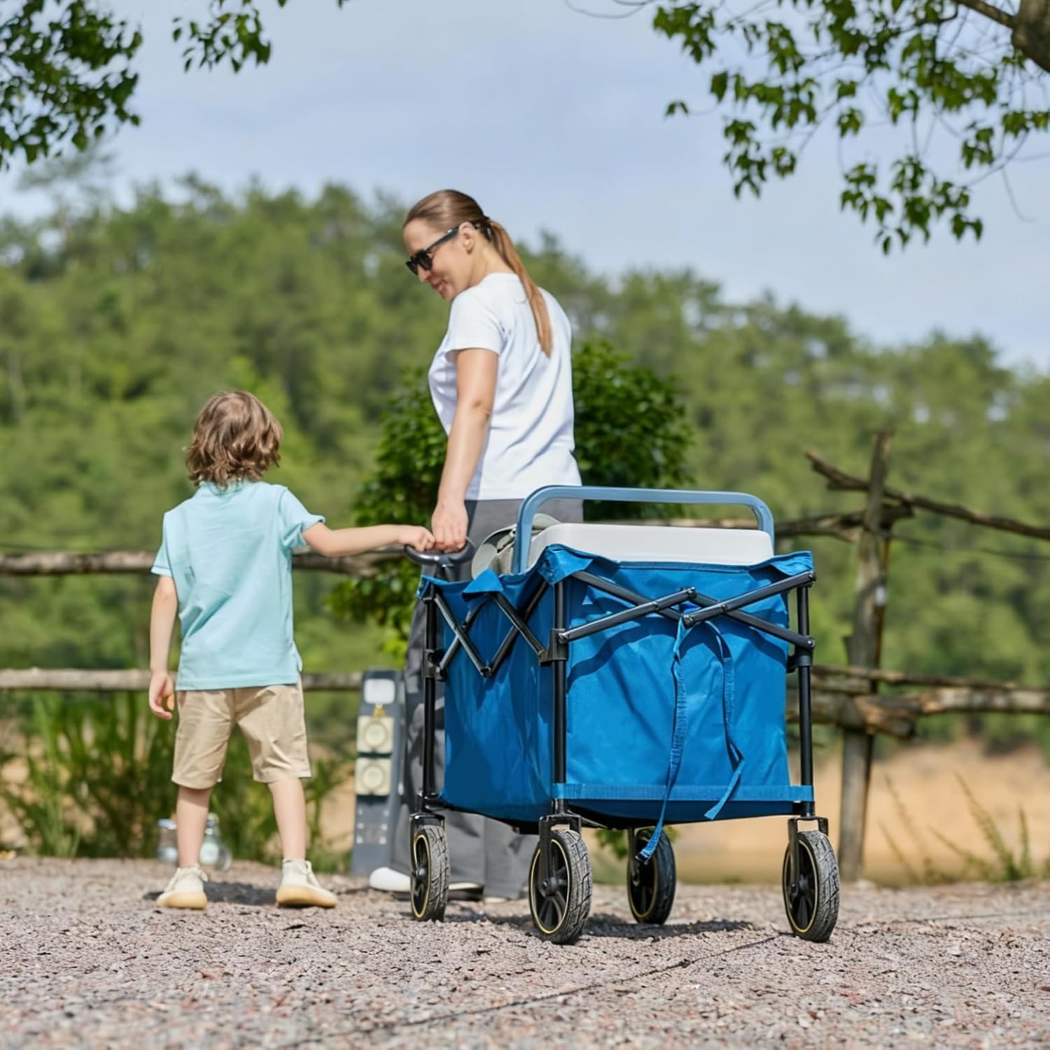 Thumbnail 1 de TIMBER RIDGE Bollerwagen faltbar 200L mit Getränkehalter, verstellbarem Griff und 100 kg Traglast