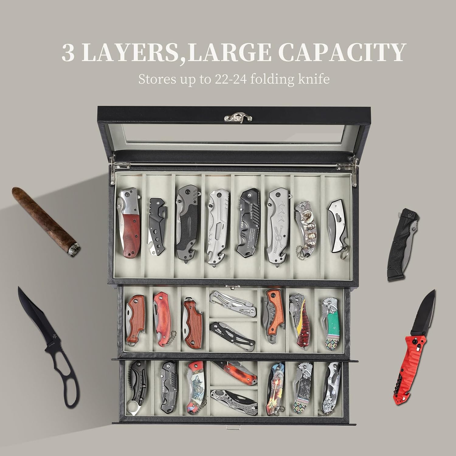 Detalle 2 de AUTOARK Knife Organizer with 26 Slots