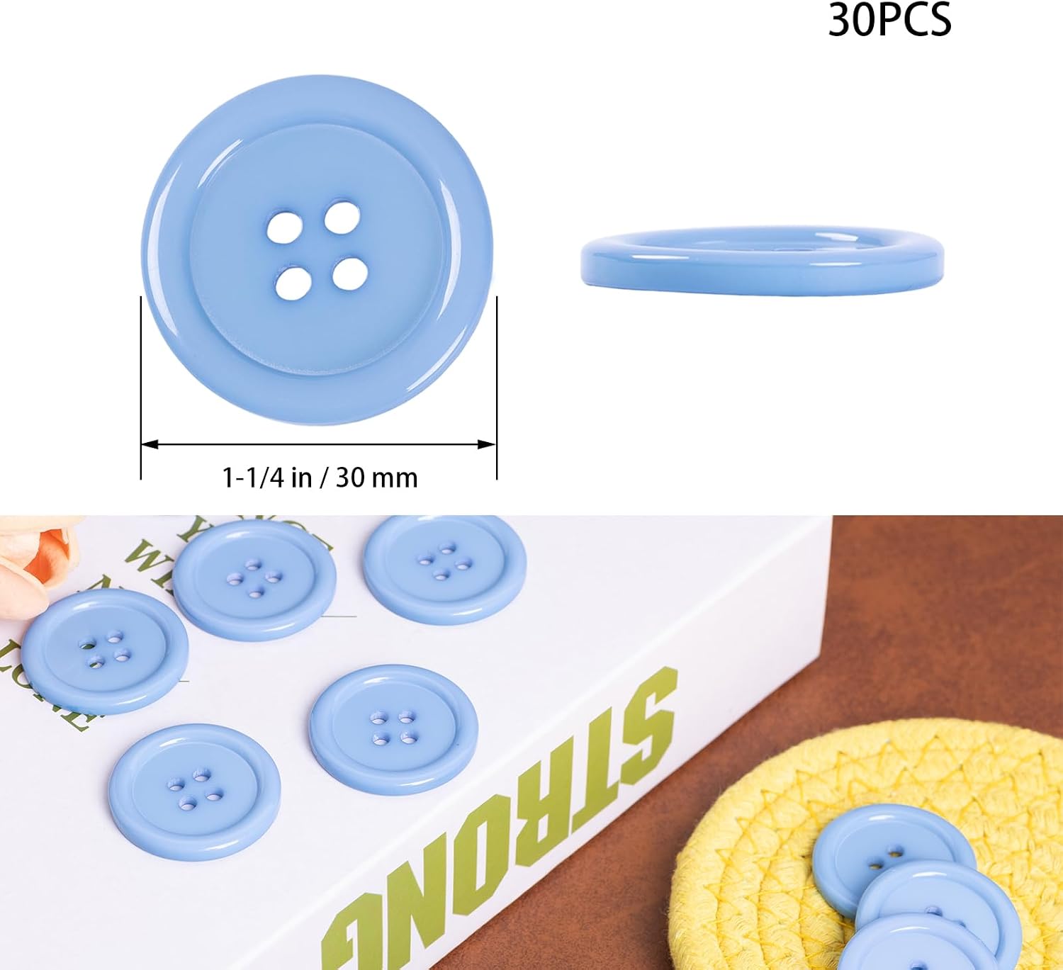 Detalle 2 de Lilaly Resin Buttons, 30 mm