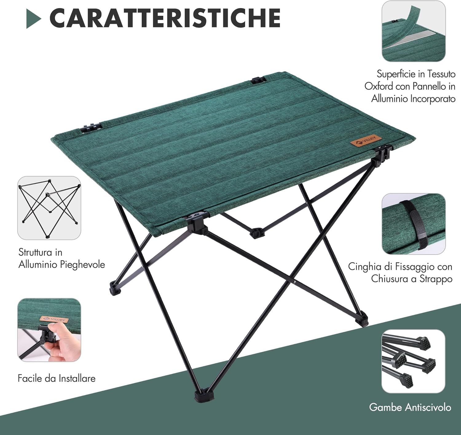 Thumbnail 3 de VILLEY Tavolo pieghevole da campeggio 25 kg